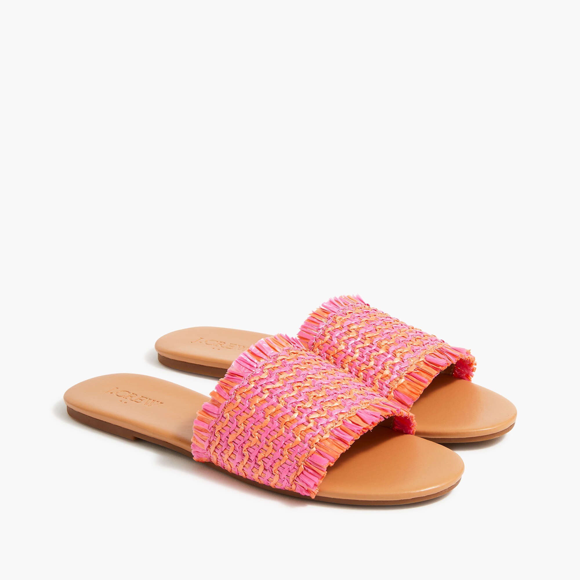 Raffia slide sandals