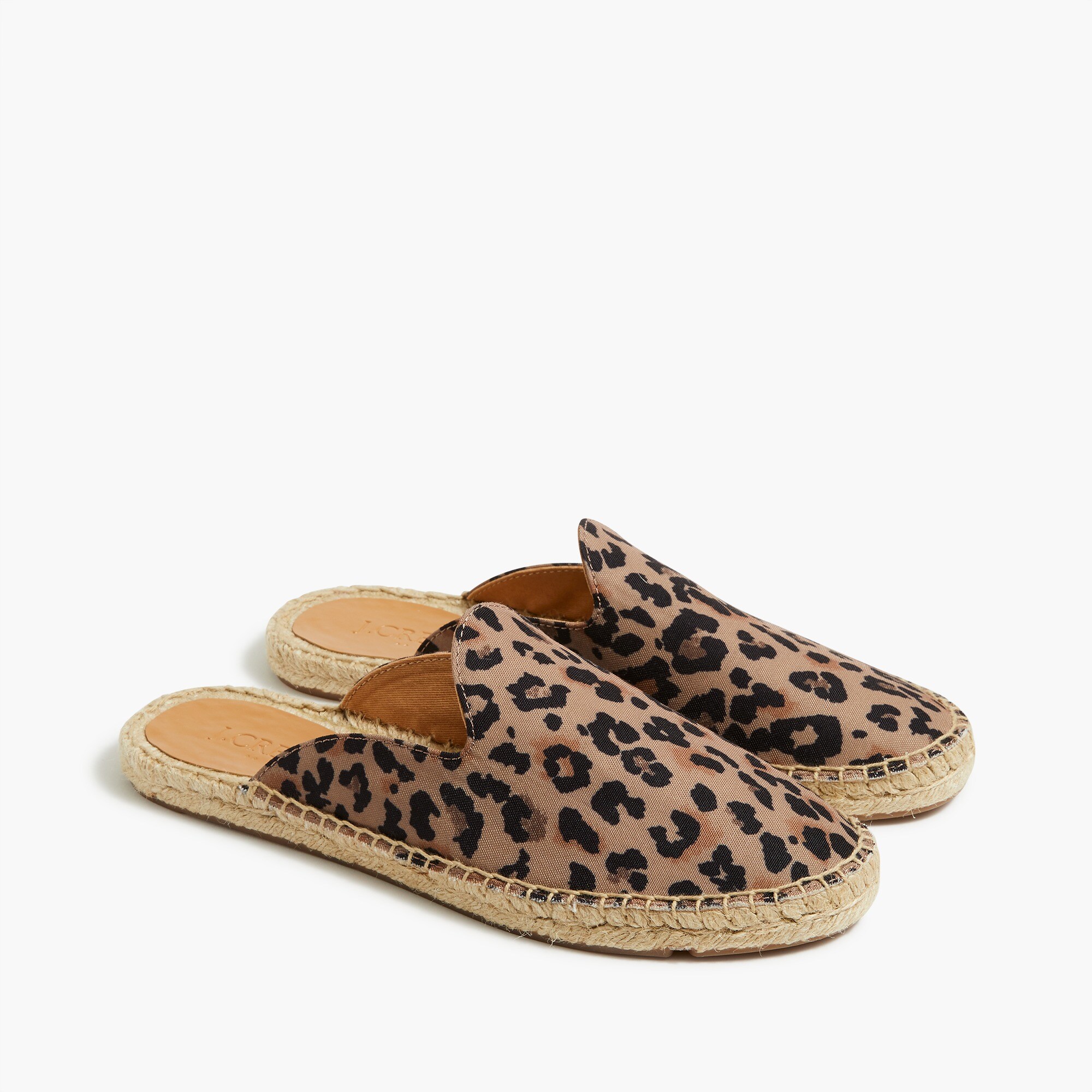 Printed espadrille mule slides