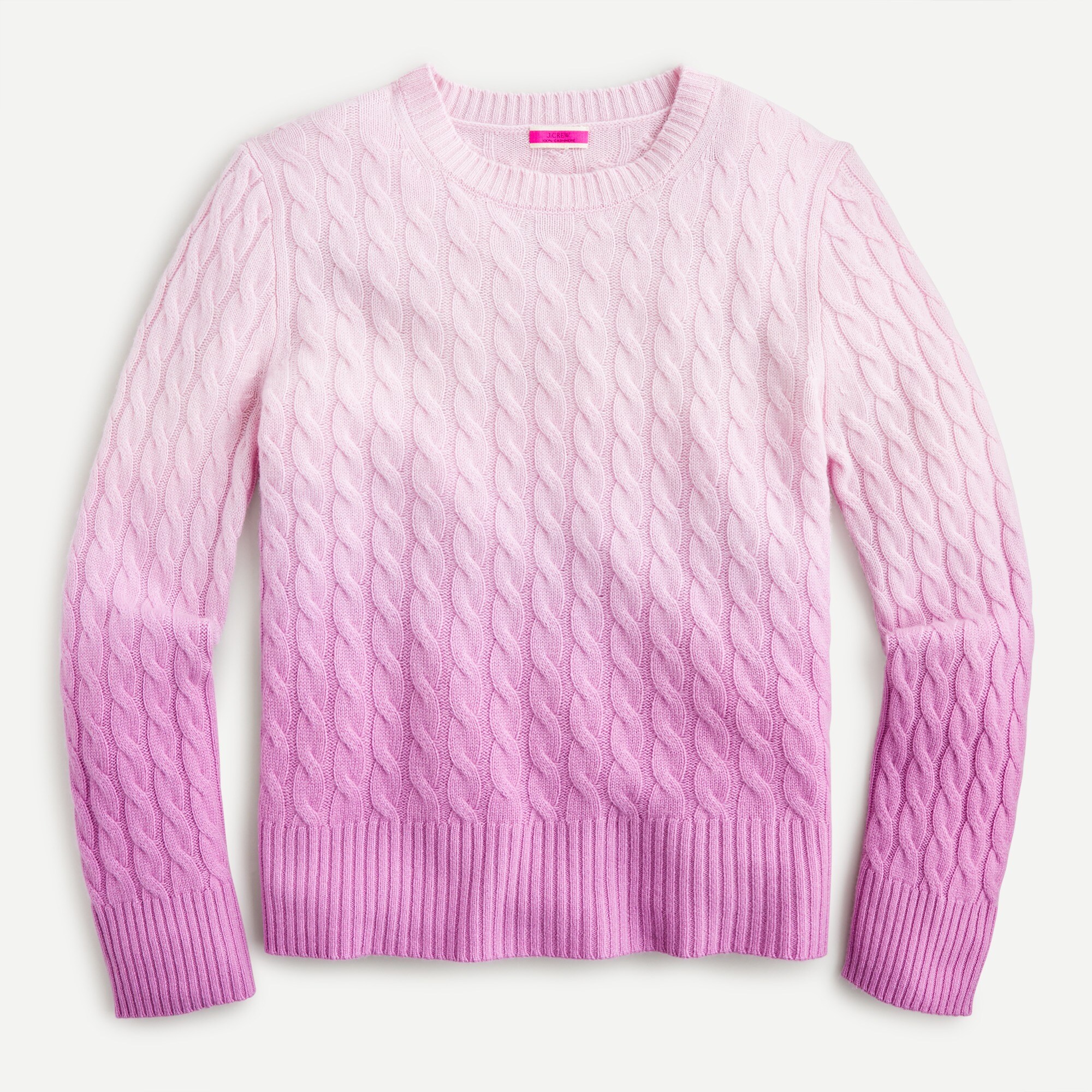 最安　LIDNM CASHMERE MILLED CREW KNIT L Limited-edition Cable-knit Cashmere Sweater In Dip-dye For Women