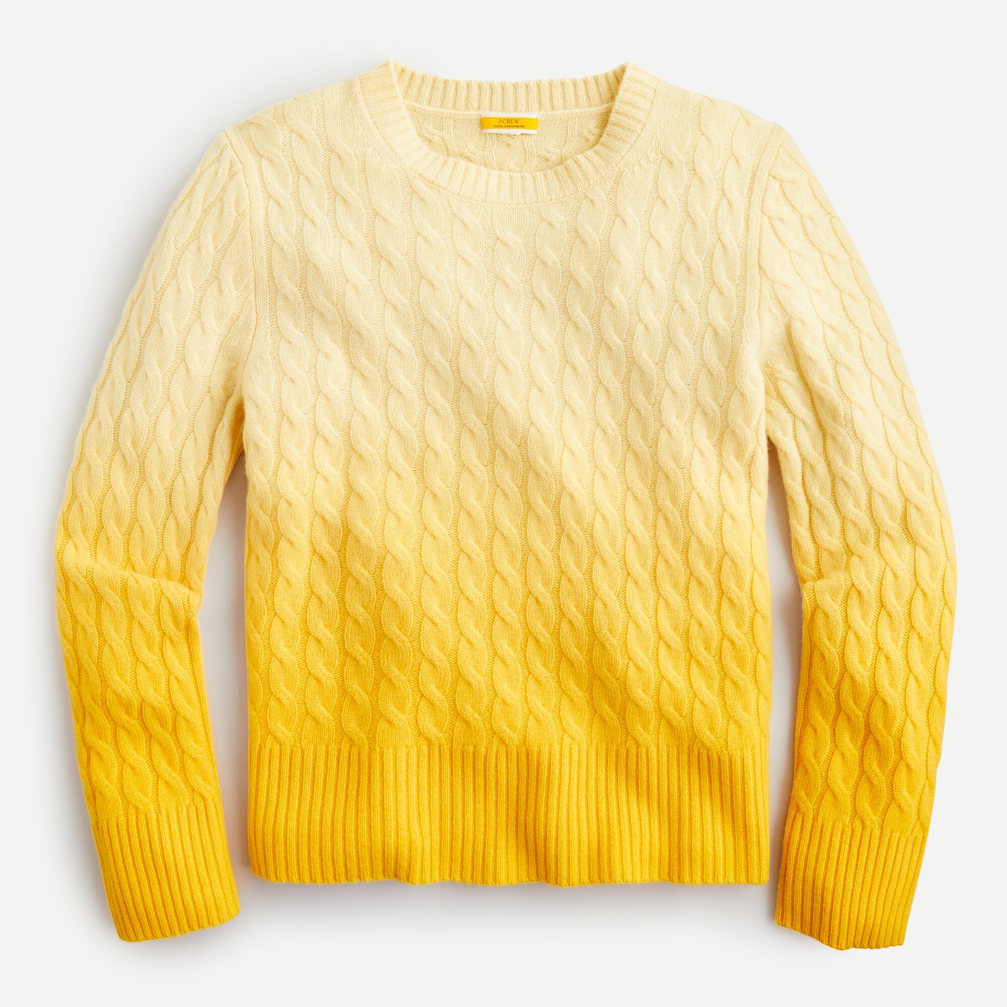 Limited-edition cable-knit cashmere sweater in dip-dye