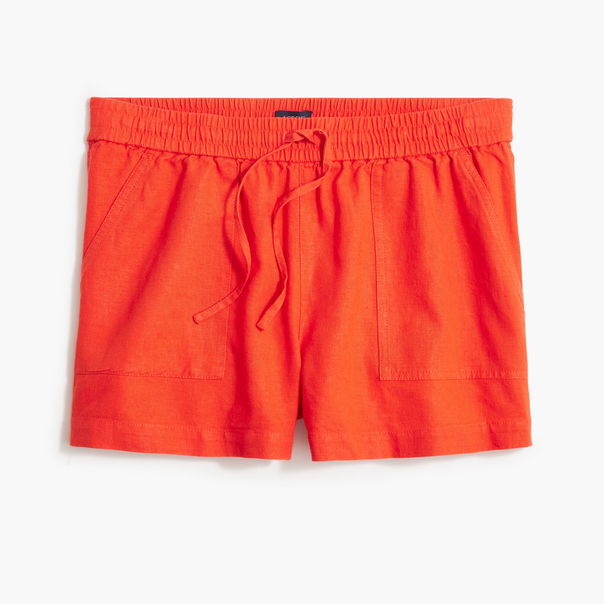 Linen-blend drawstring short