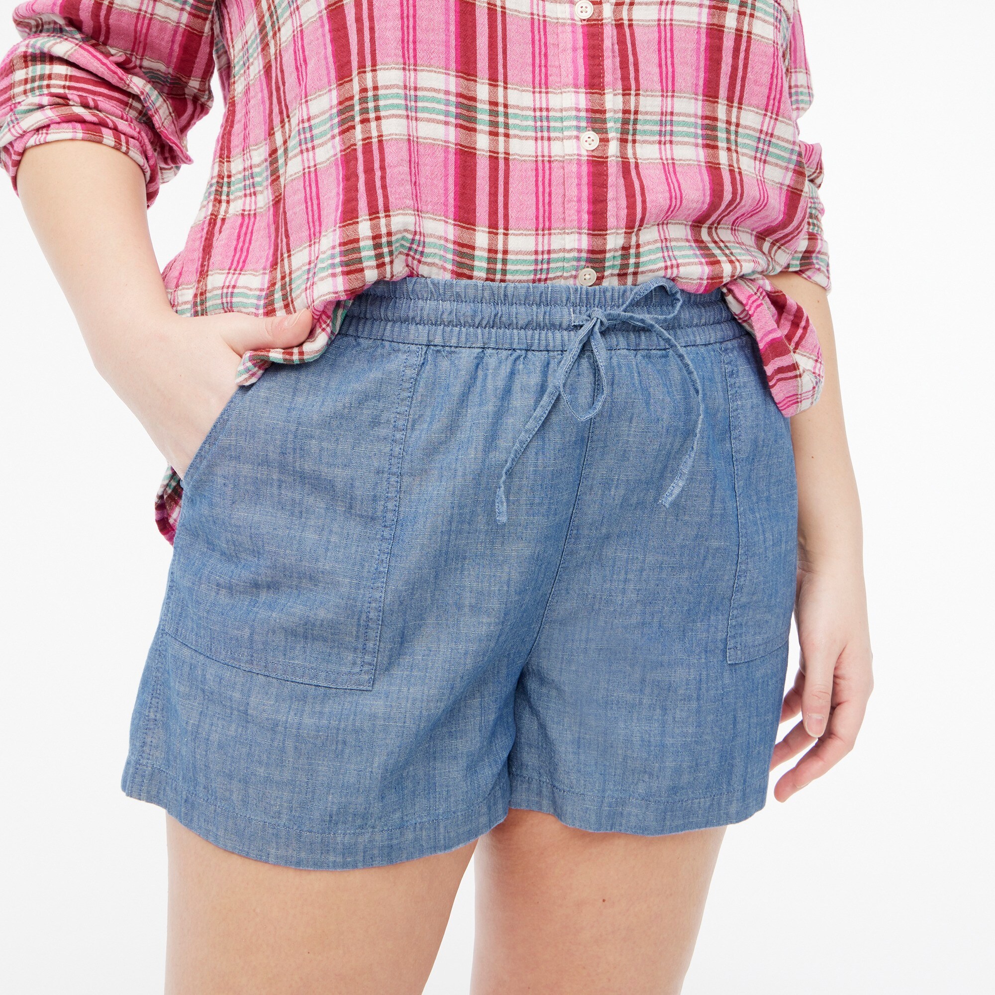 Chambray drawstring short