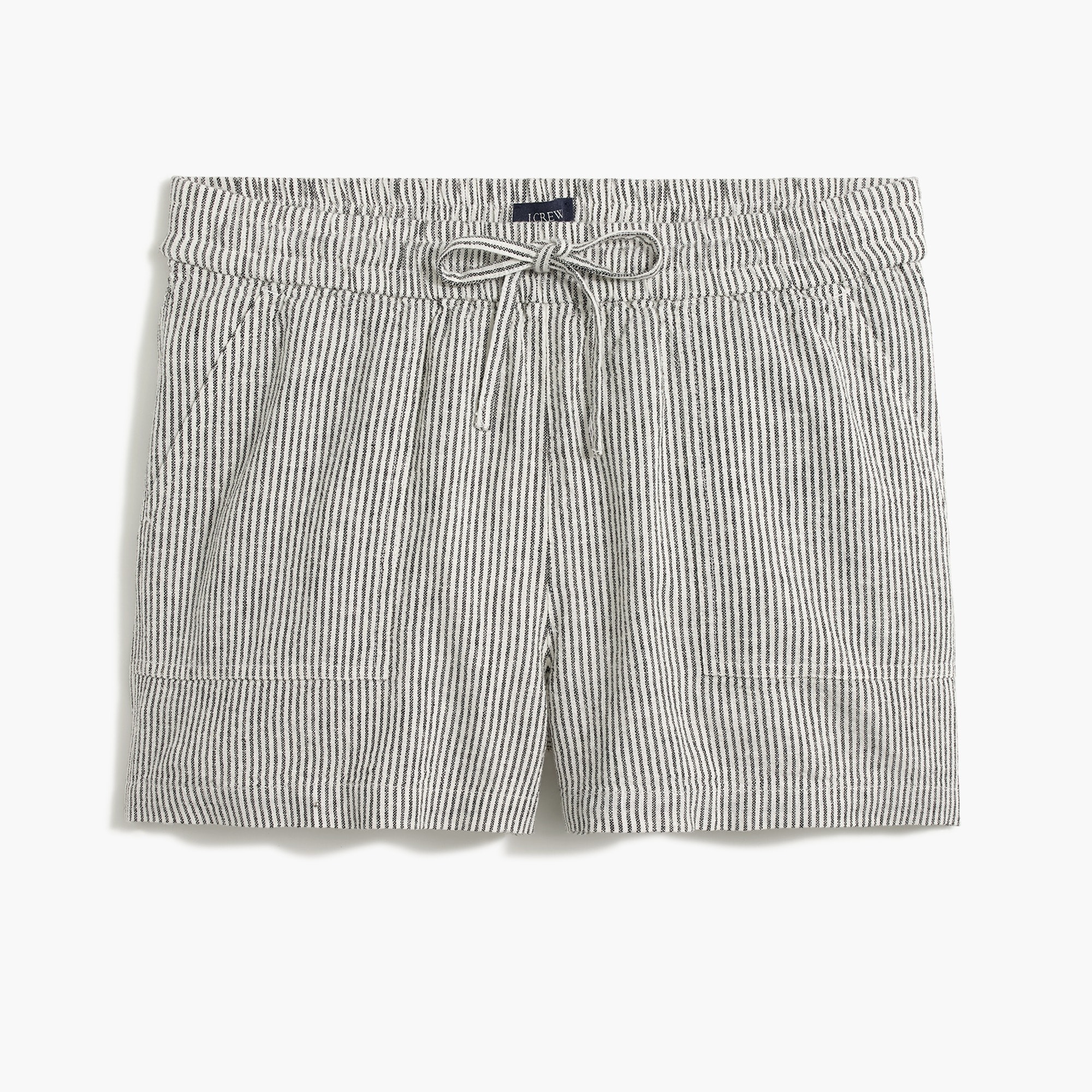 Linen-blend drawstring short