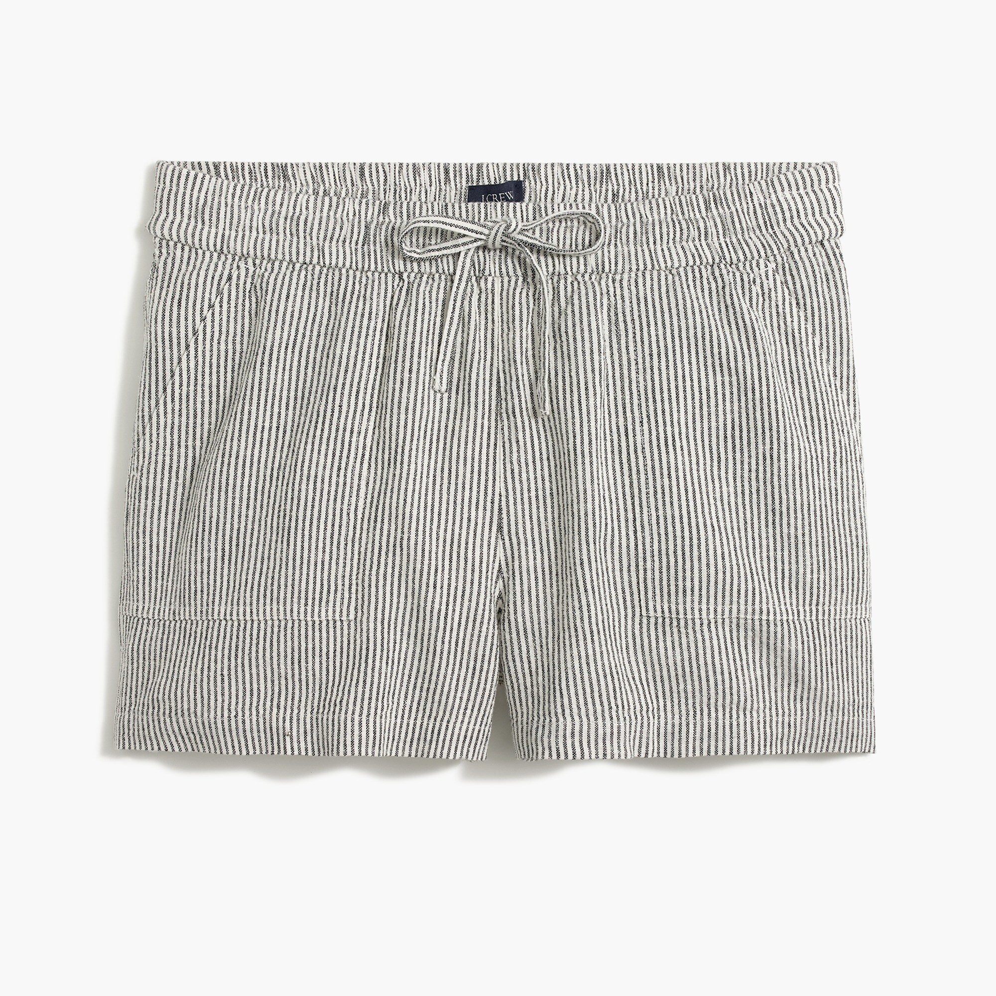 Factory: Linen-blend Drawstring Short For Women