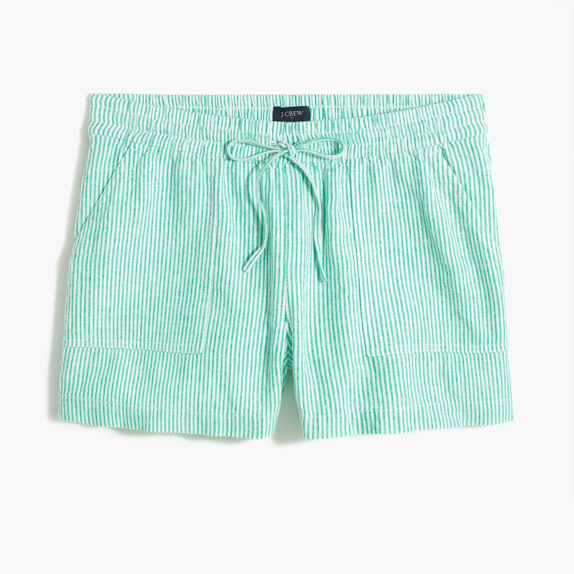 linen-blend drawstring short for women