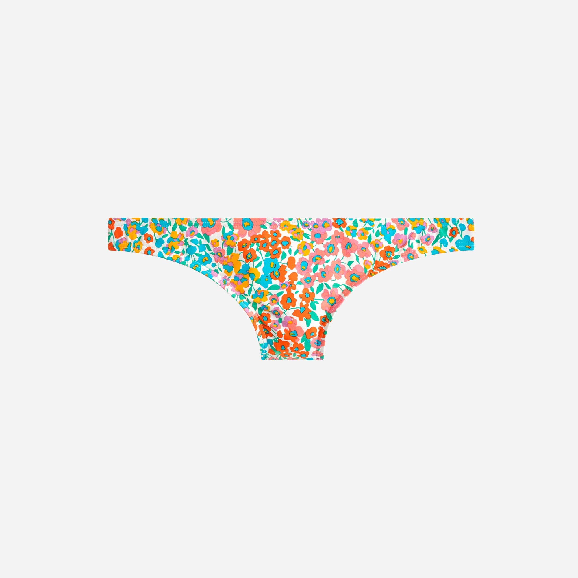 Low-rider bikini bottom in rainbow blooms