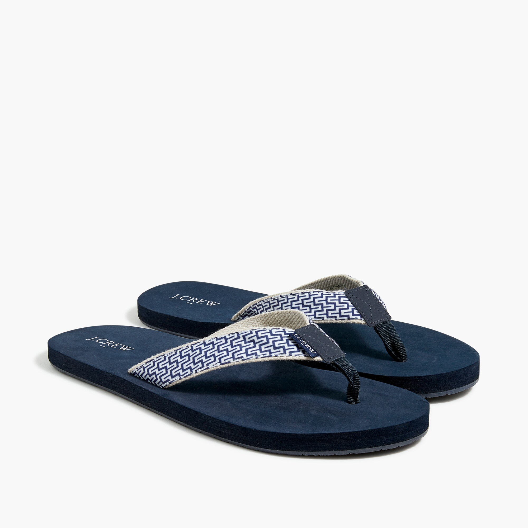 geometric printed flip-flops for men