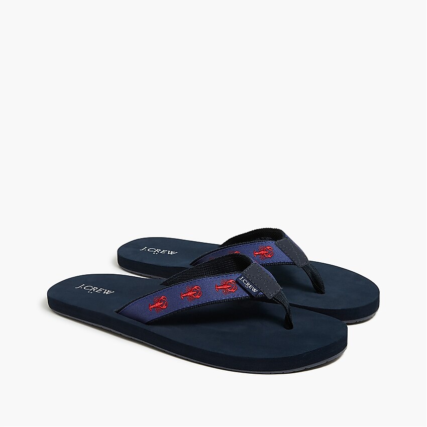 factory: embroidered flip-flops for men, right side, view zoomed