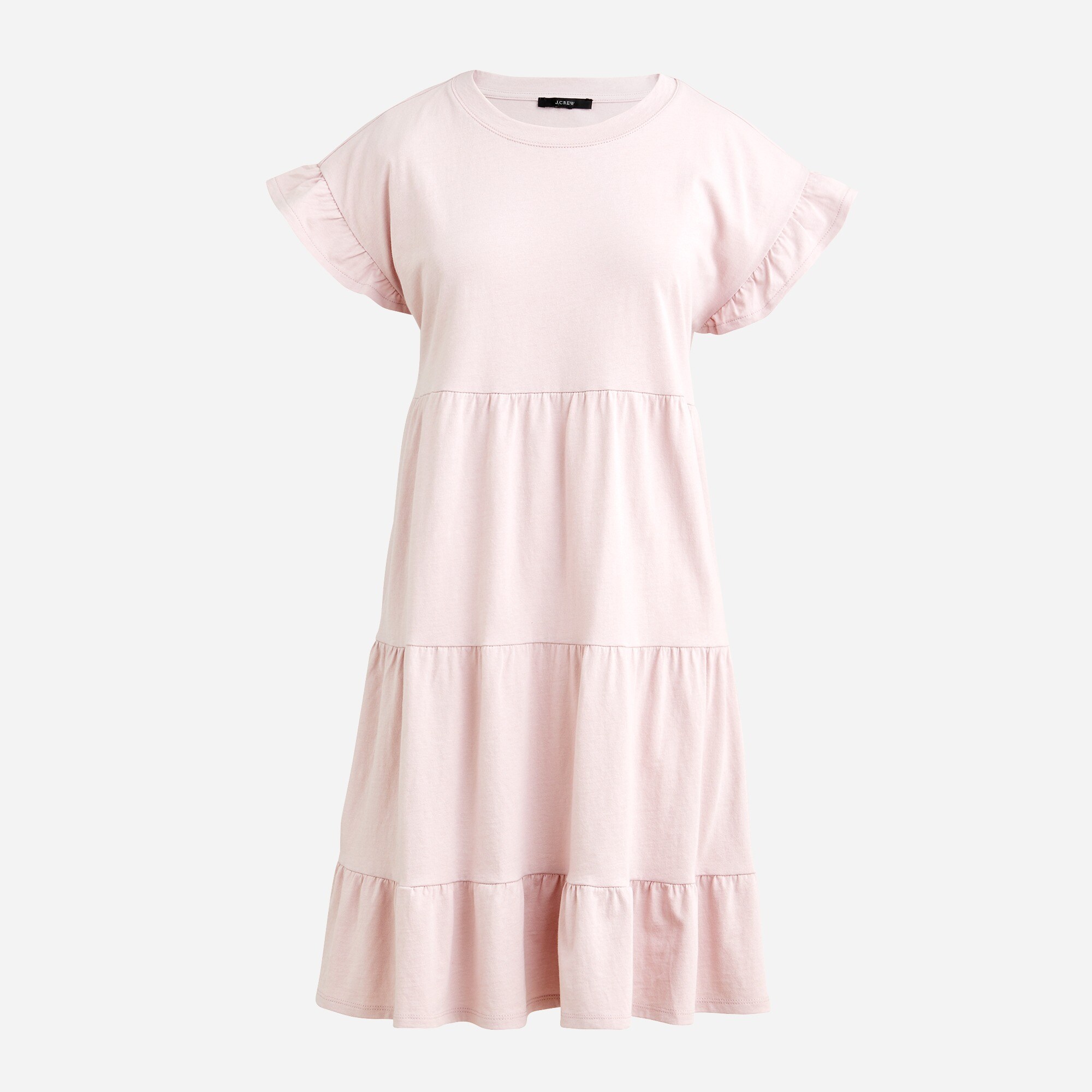 Tiered dress in broken-in jersey