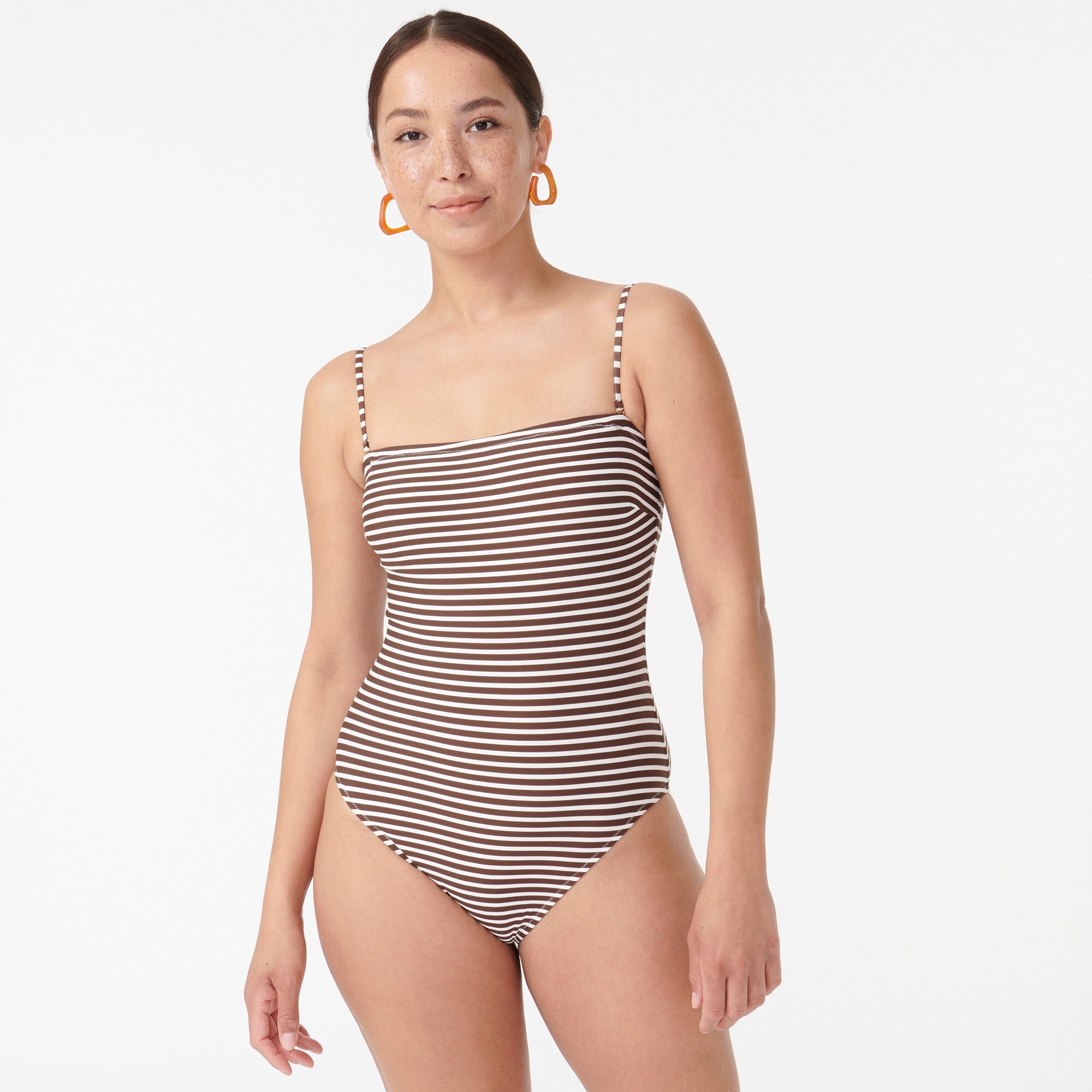 J Crew Bandeau One Piece In Bold Stripe For Women