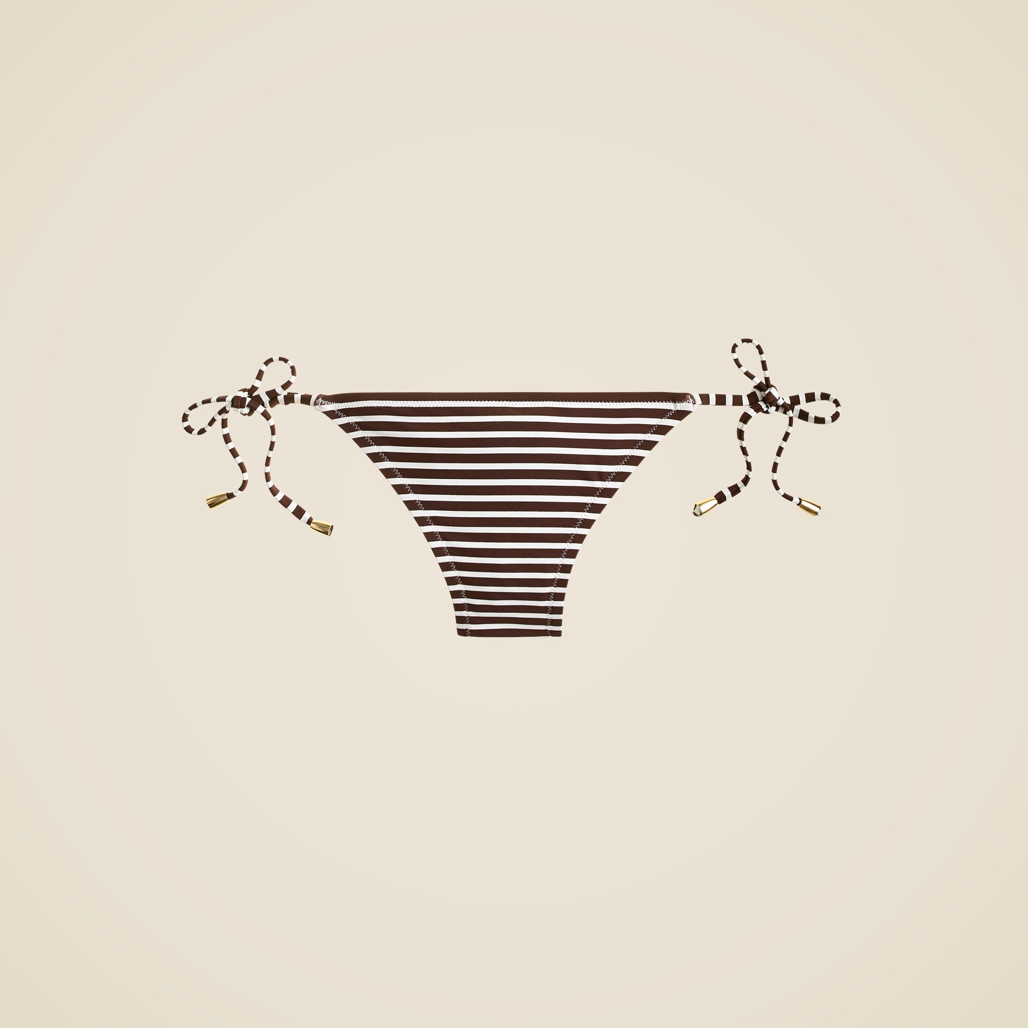Beaded Hipster String Bikini Bottom In Bold Stripe For Women | J.Crew
