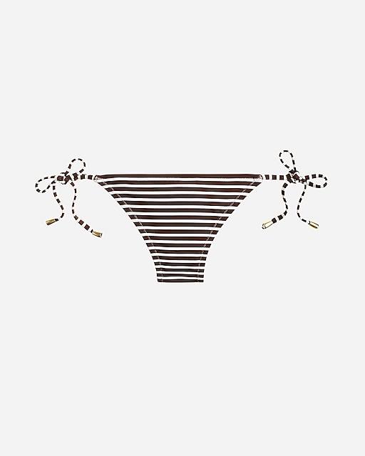  Beaded string hipster bikini bottom in bold stripe