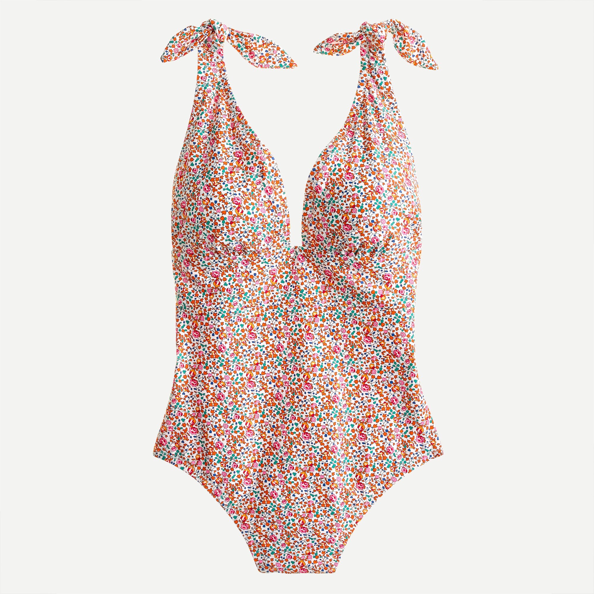 J Crew Tie Shoulder One Piece Swimsuit In Liberty Eloise Floral For Women