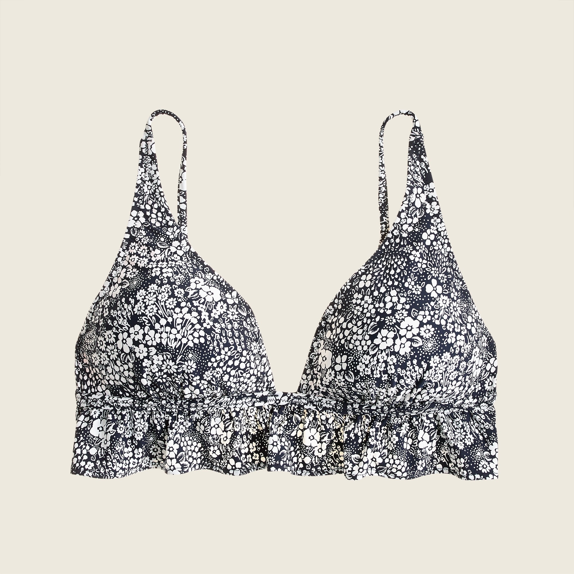 J.Crew: French Bikini Ruffle Top In Valley Floral For Women