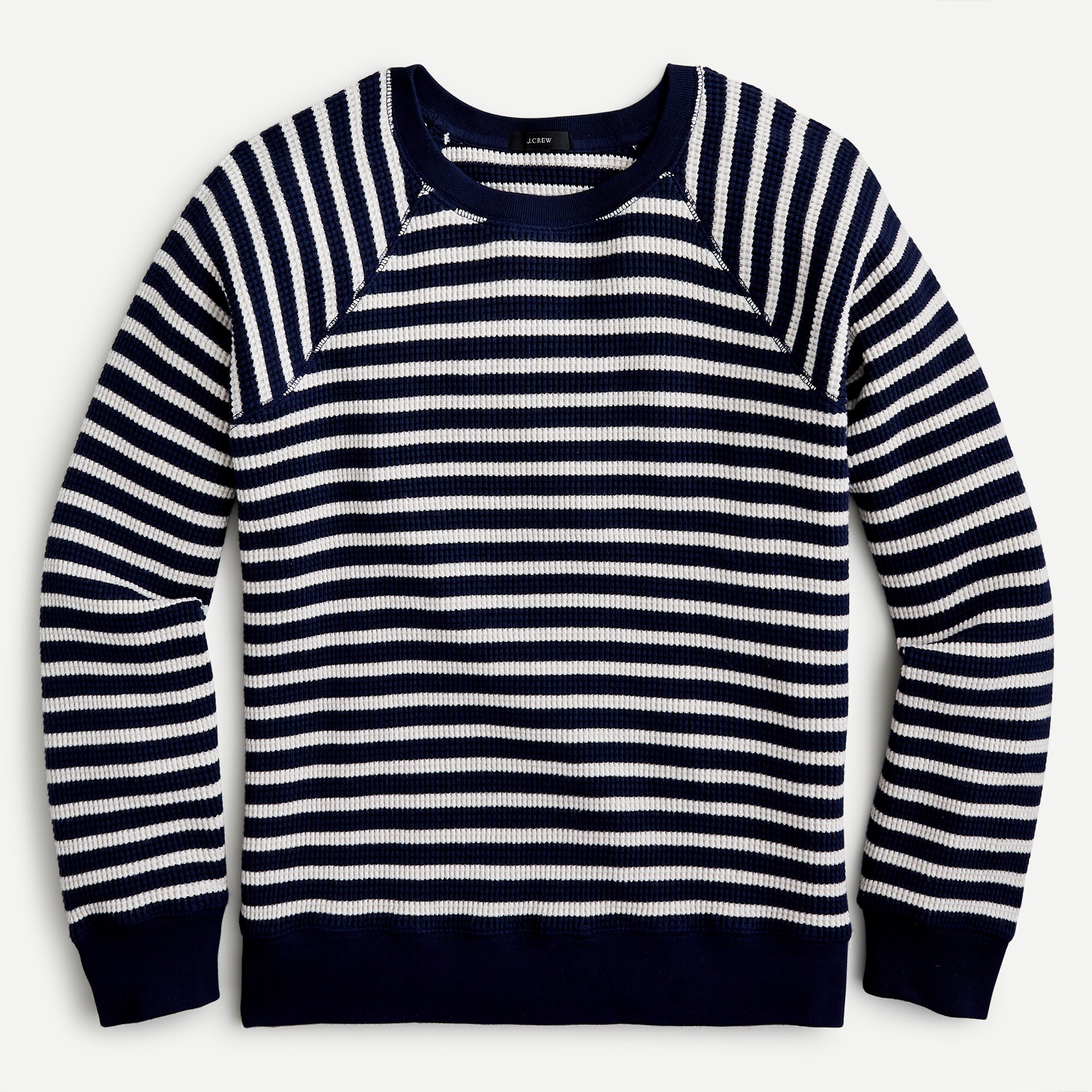 Waffle crewneck sweatshirt in stripe