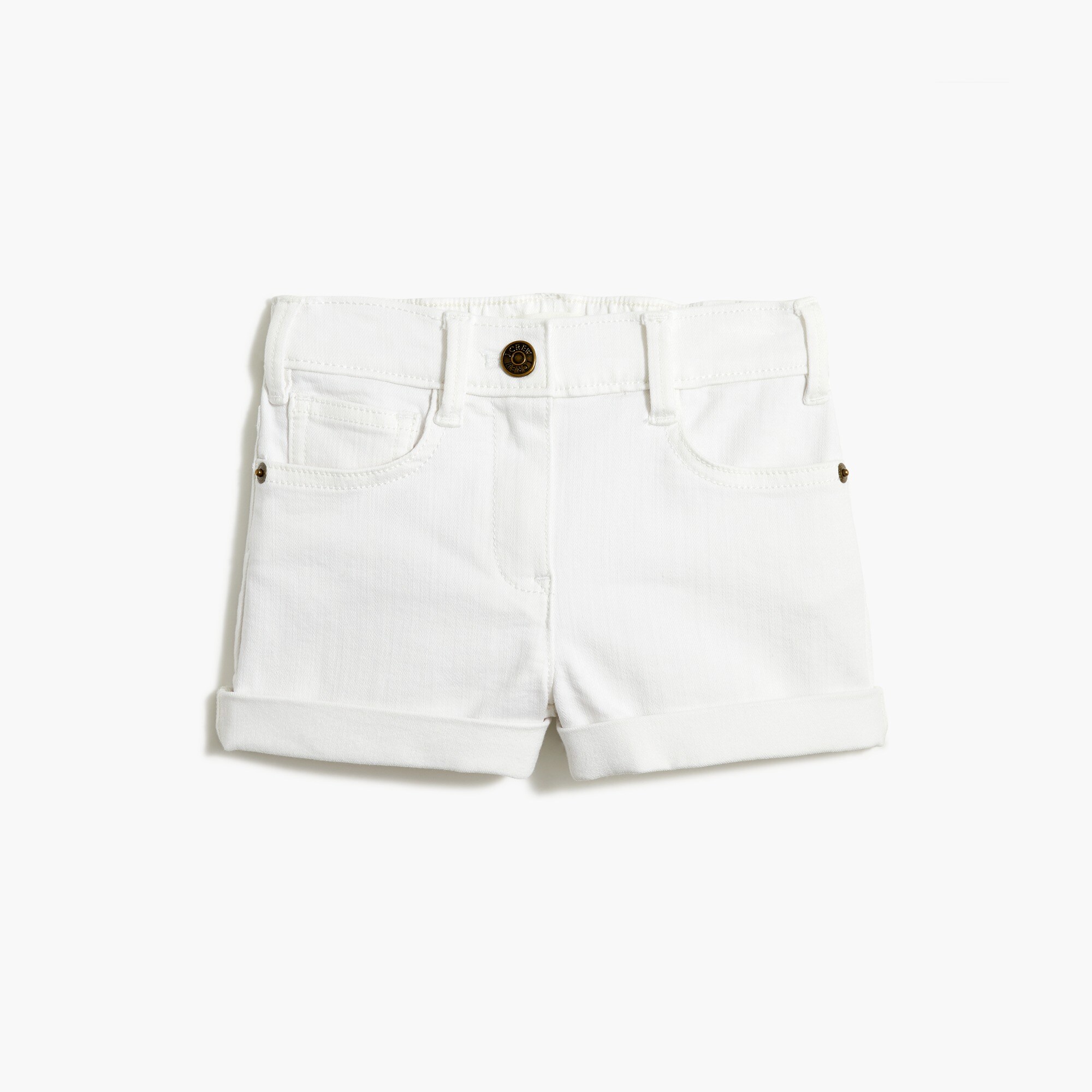 Girls' white denim short