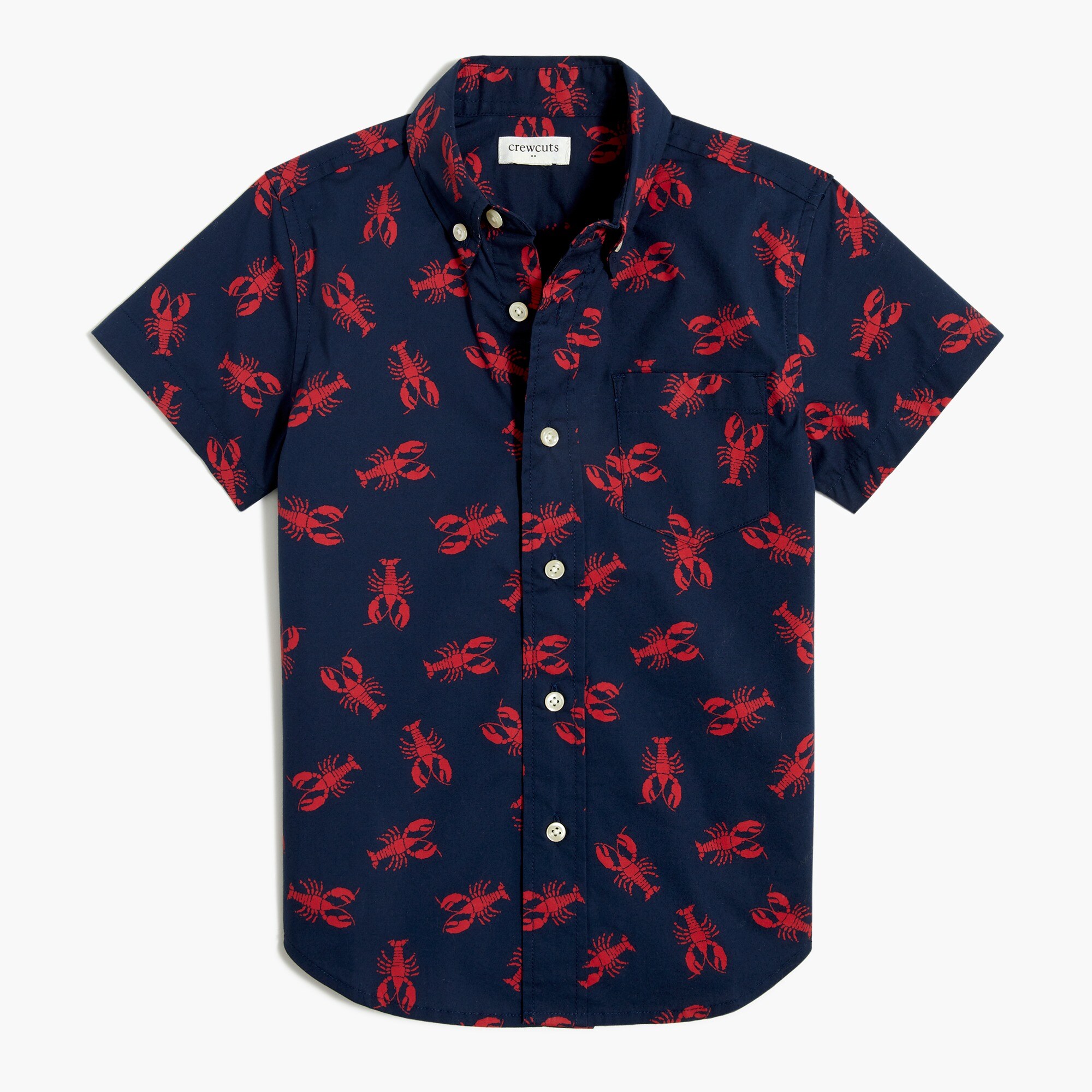 Boys' lobster short-sleeve button-down shirt
