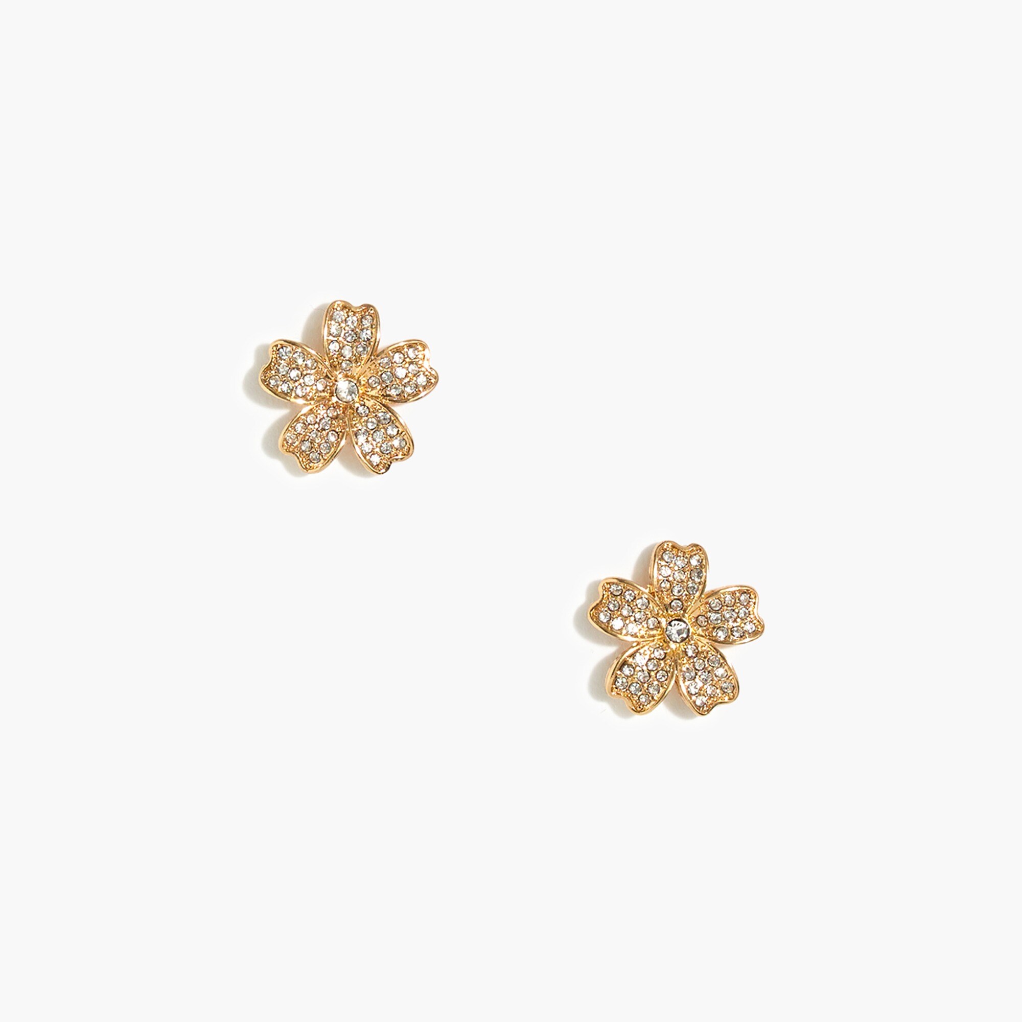 Pavé crystal floral stud earrings