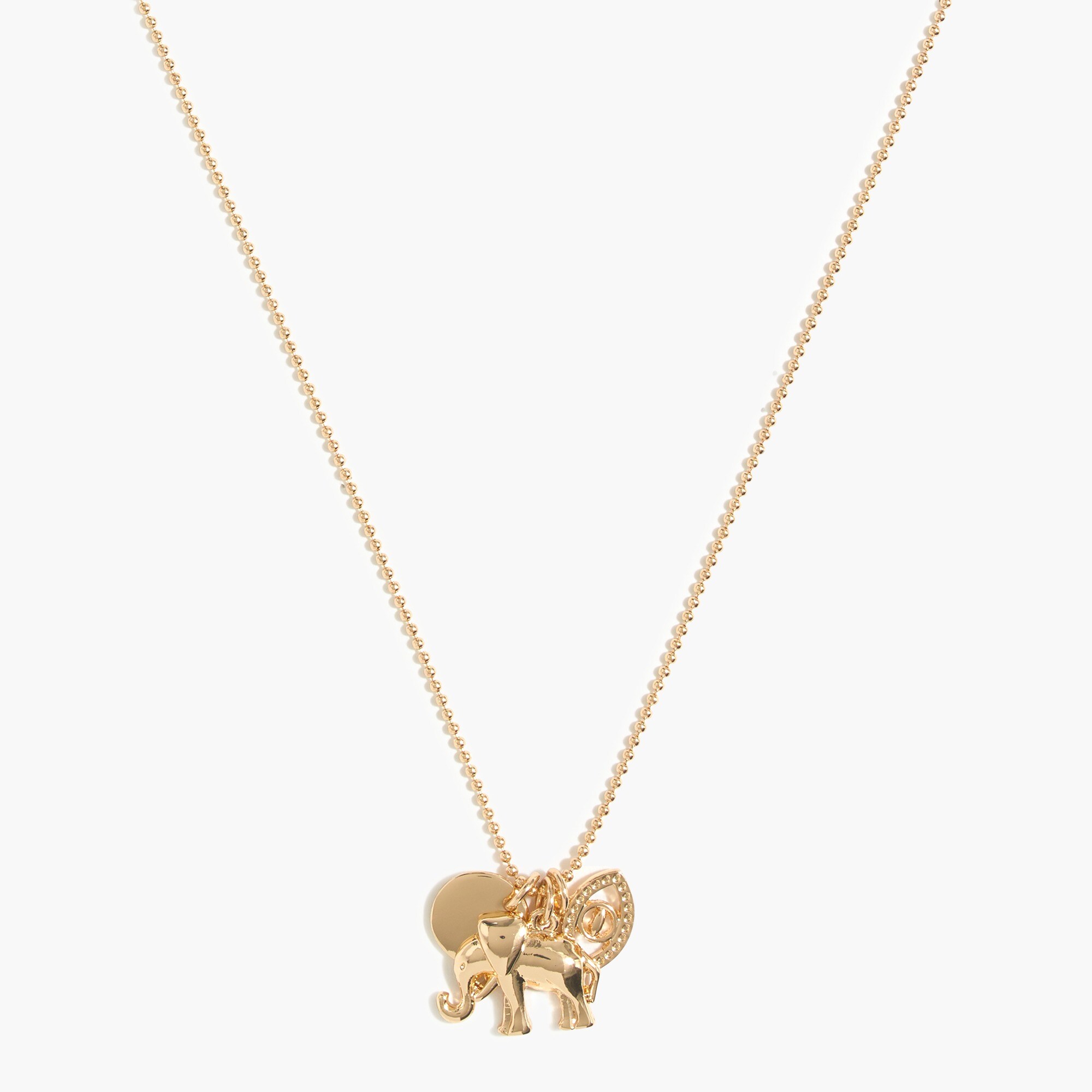 Elephant and evil eye pendant necklace
