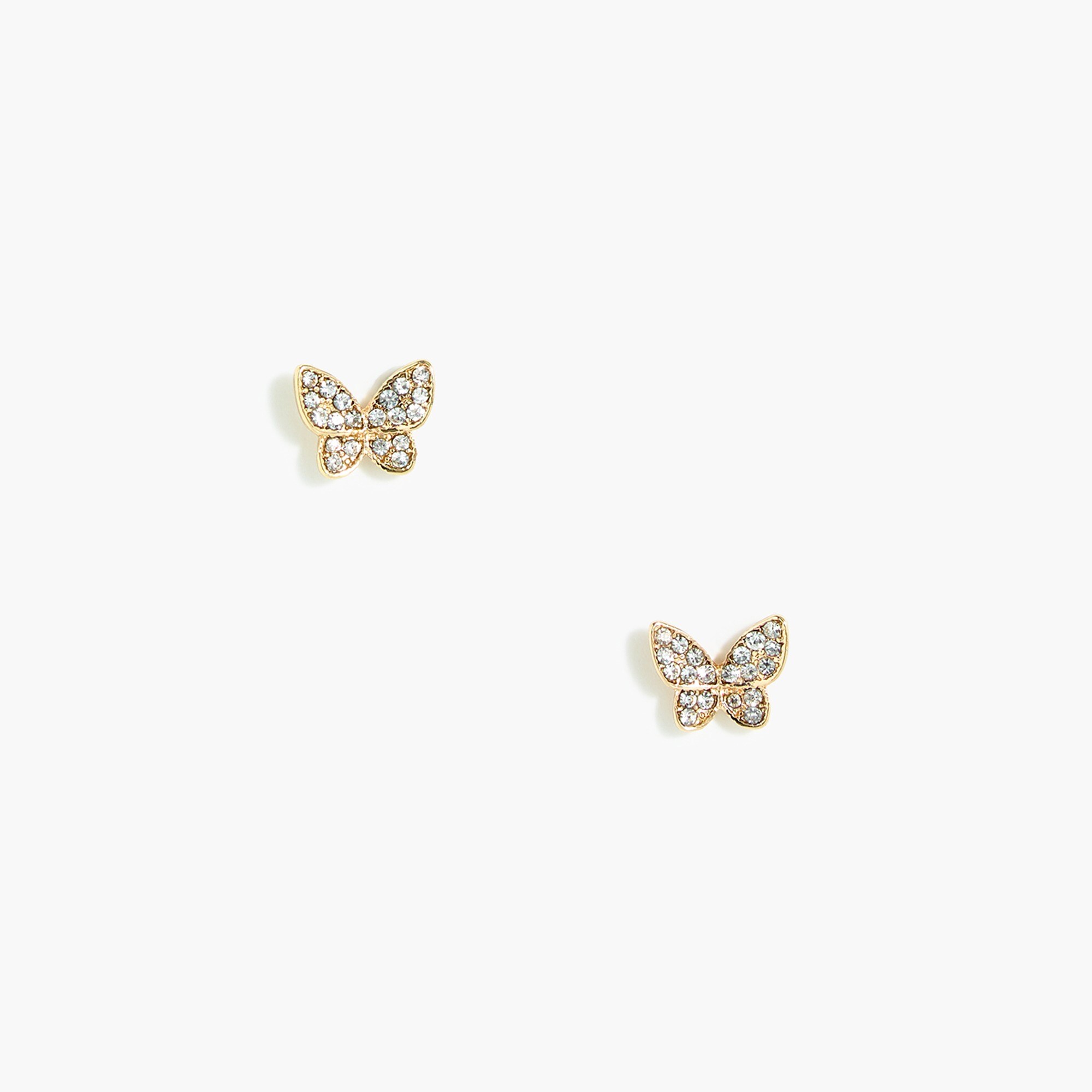 Pavé crystal butterfly stud earrings