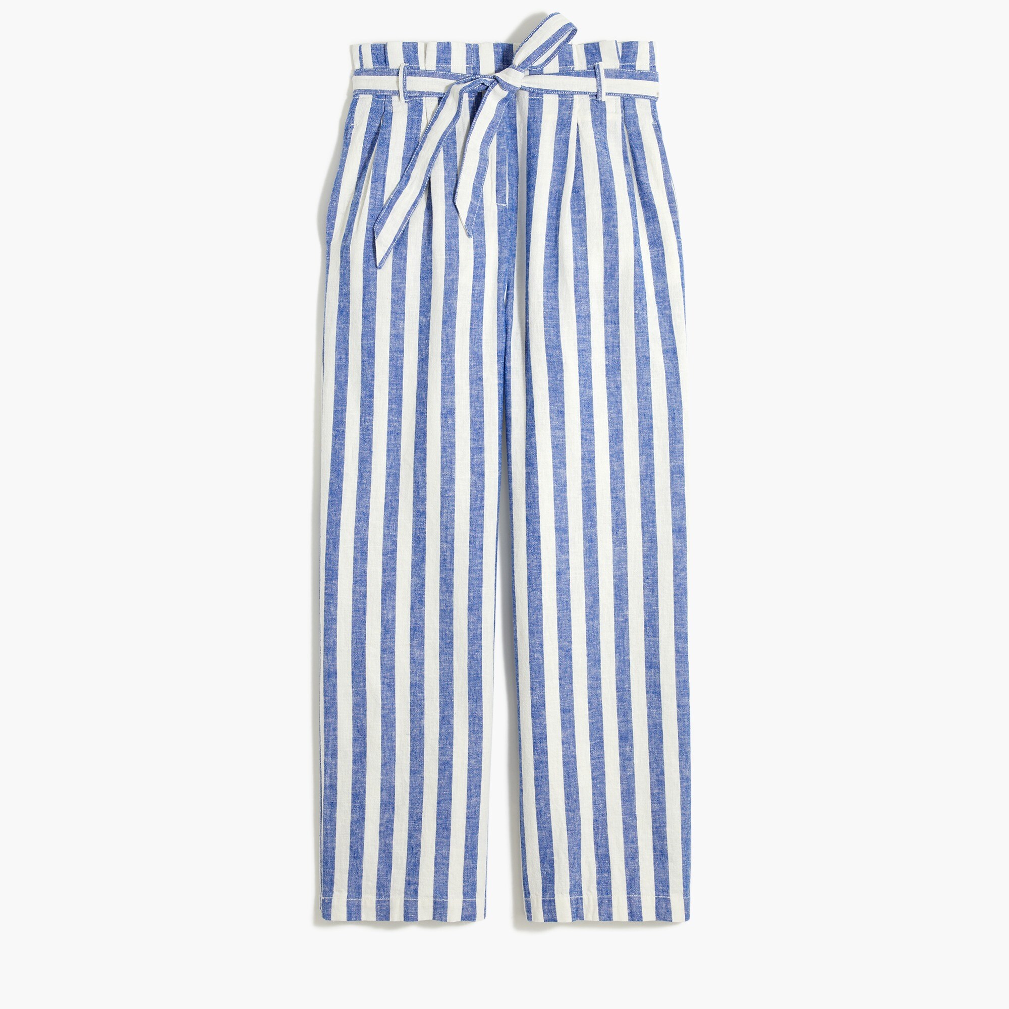 Linen-cotton paper-bag pant
