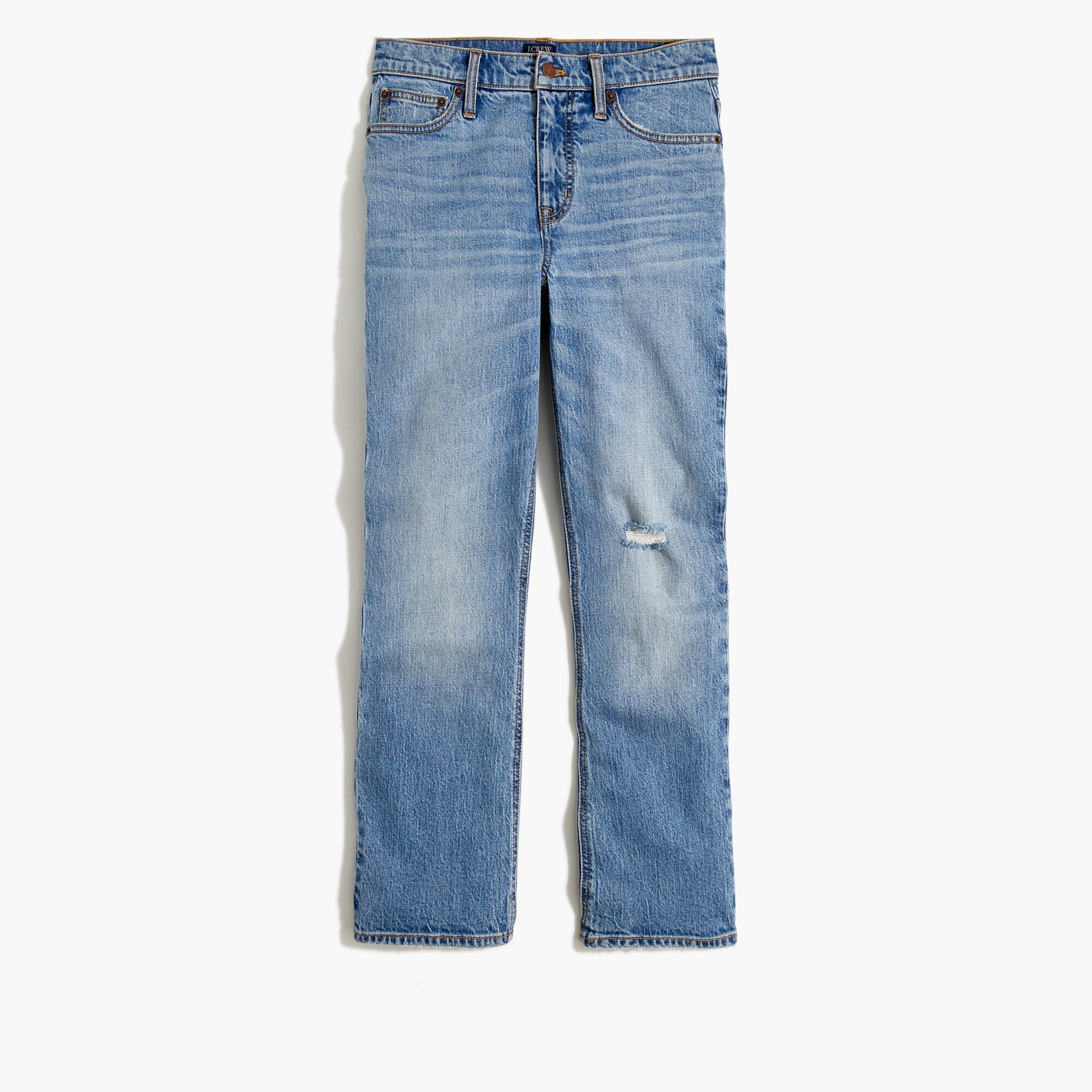 high-rise flare crop jean in all-day stretch for women