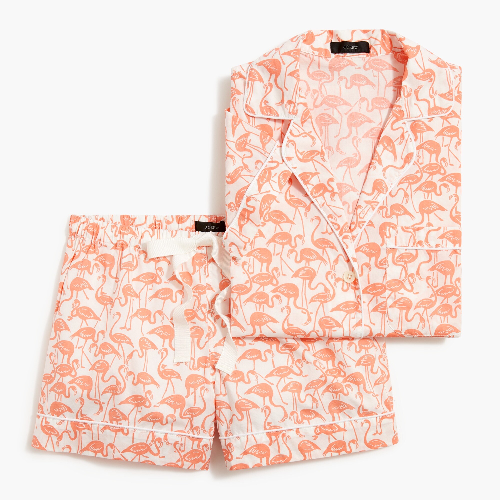 printed short-sleeve pajama set for women