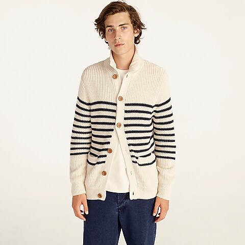mens Cotton cardigan sweater in stripe