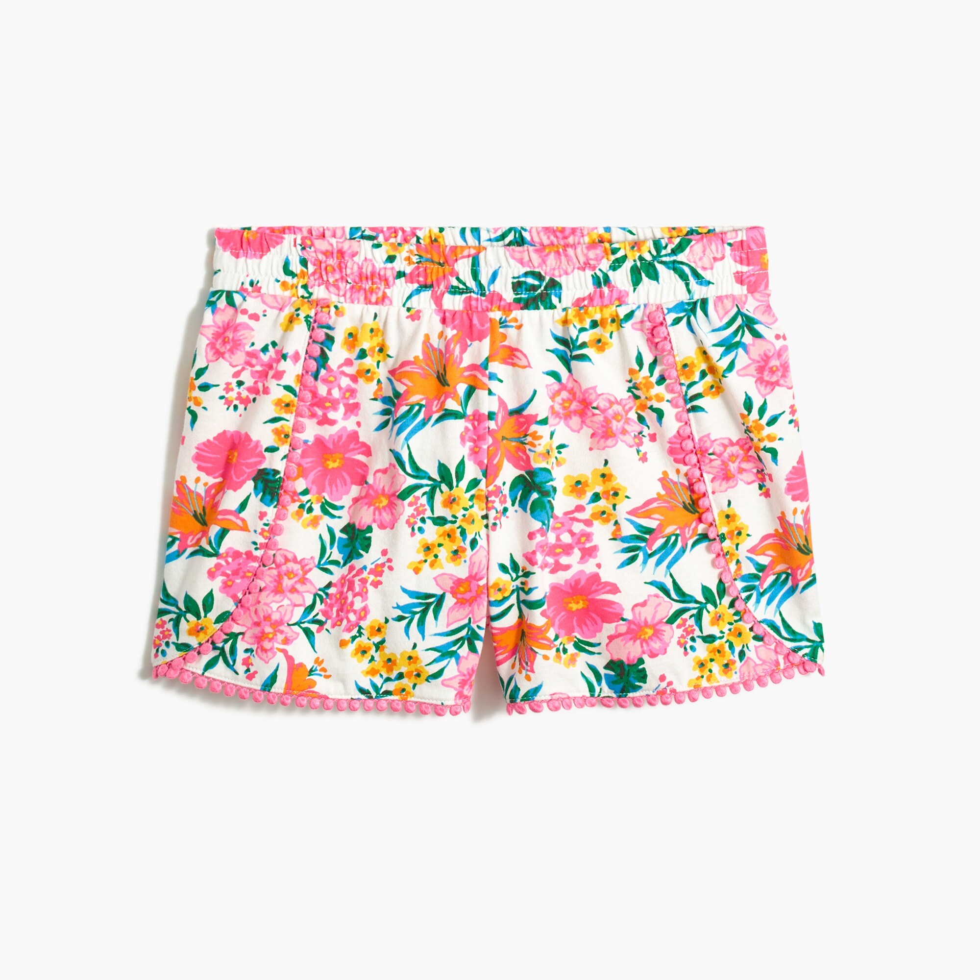 Girls' floral knit short