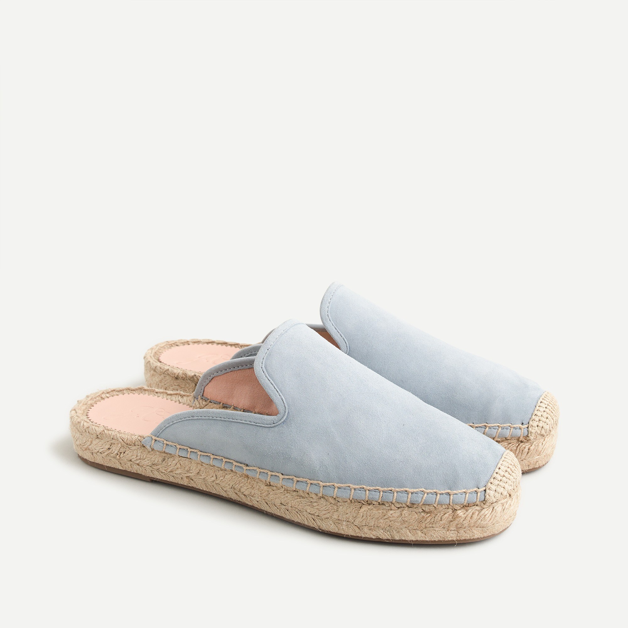 Suede espadrille mules