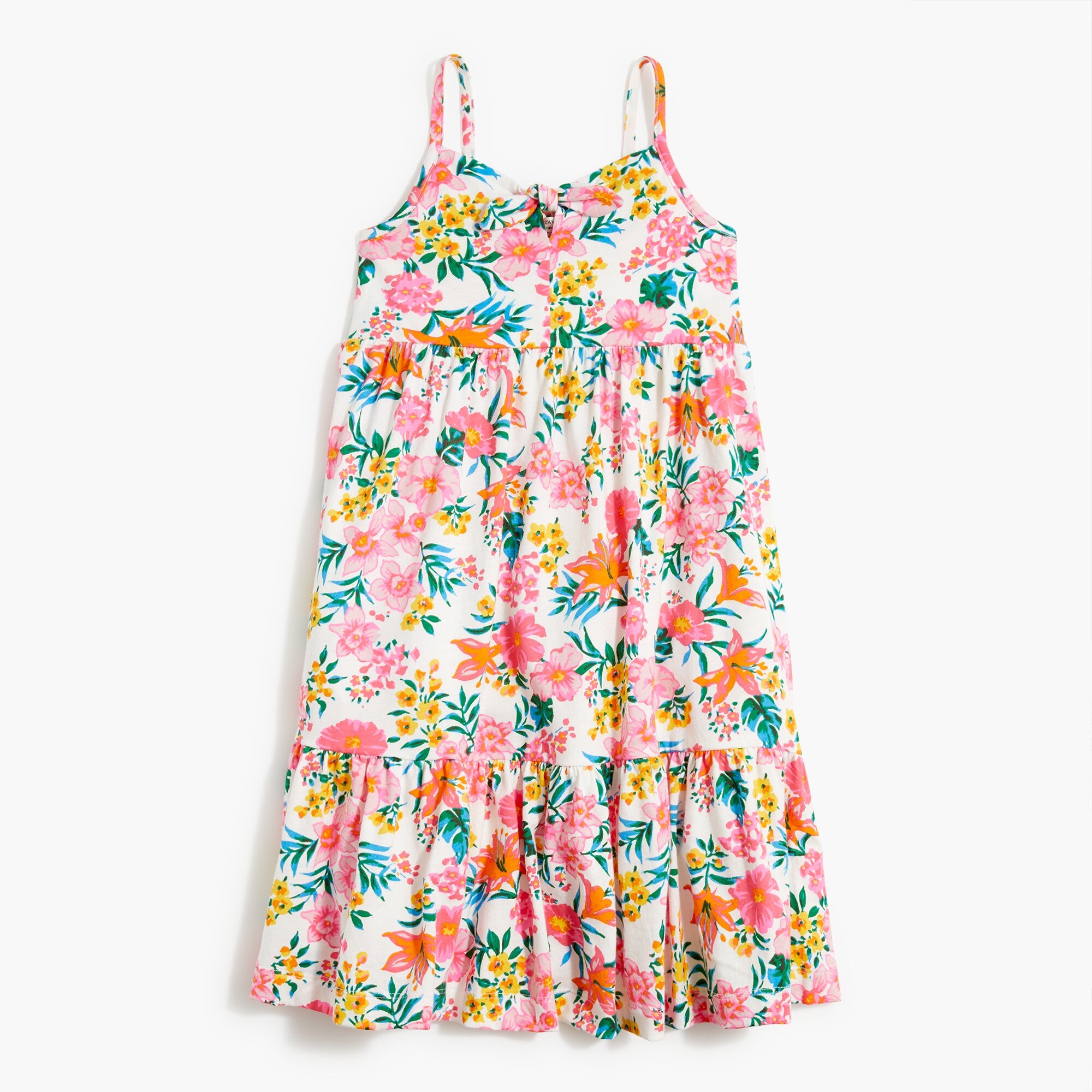 girls' floral knotted knit midi dress for girls