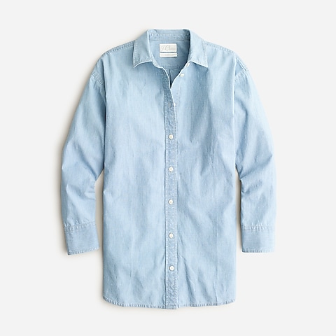 womens Petite Relaxed-fit chambray shirt