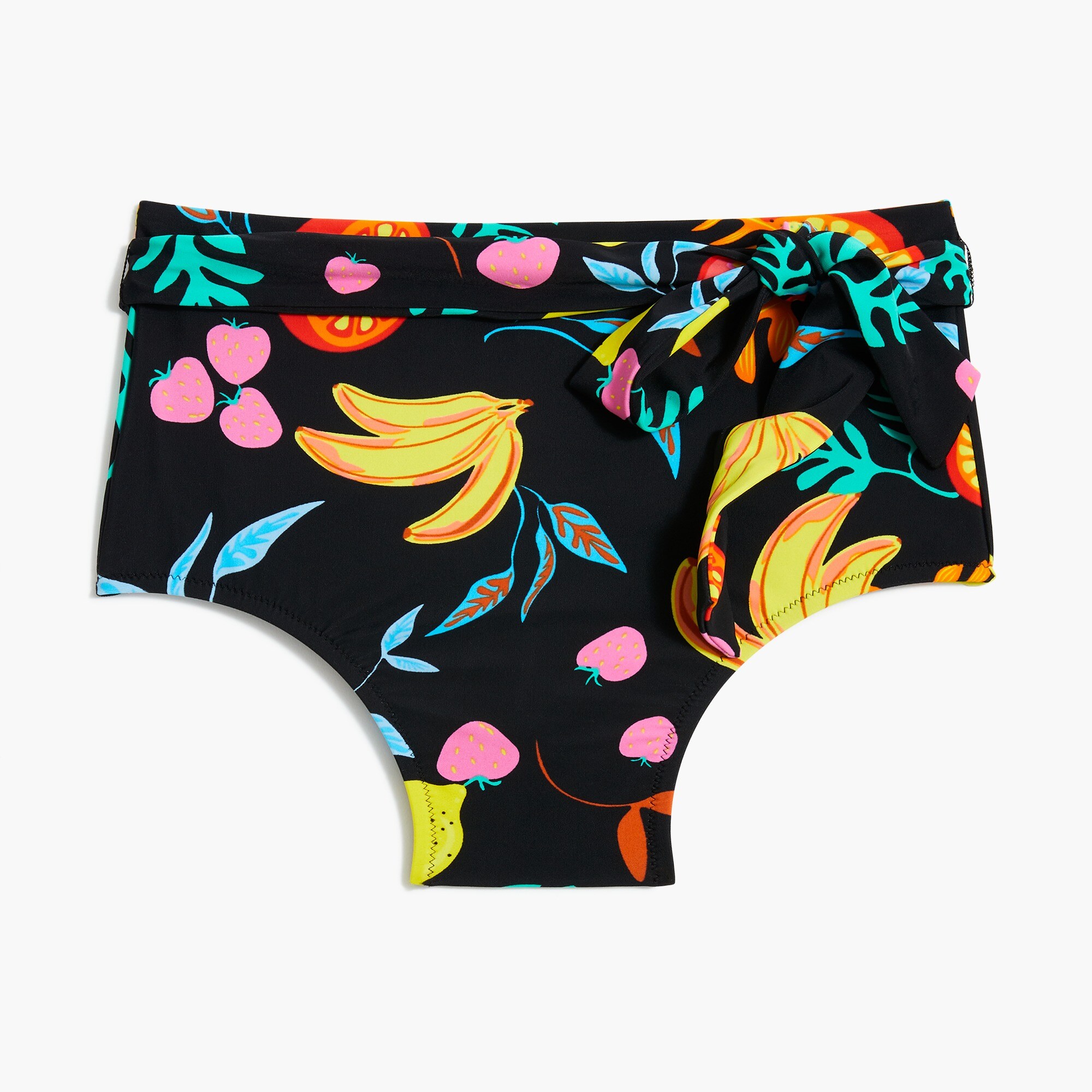 high-waisted bikini bottom with belt for women