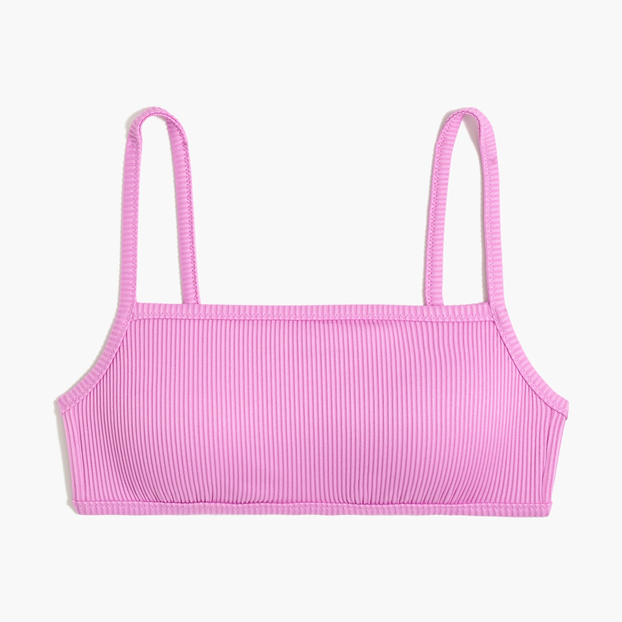 ribbed square-neck bikini top for women