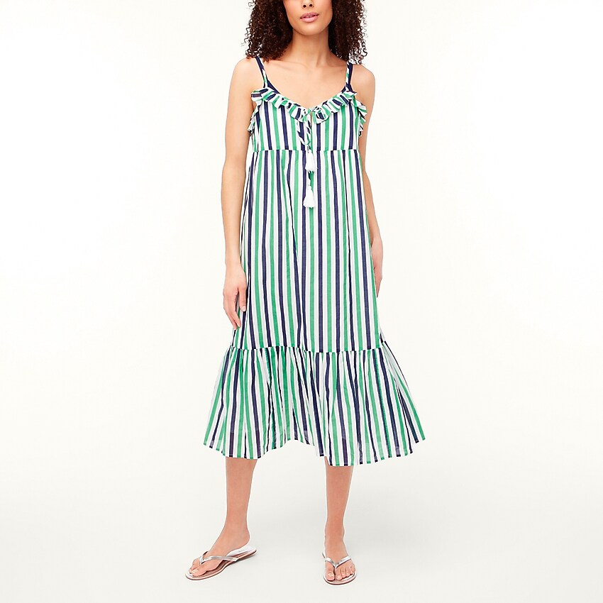 factory: ruffle tiered maxi cover-up dress for women, right side, view zoomed