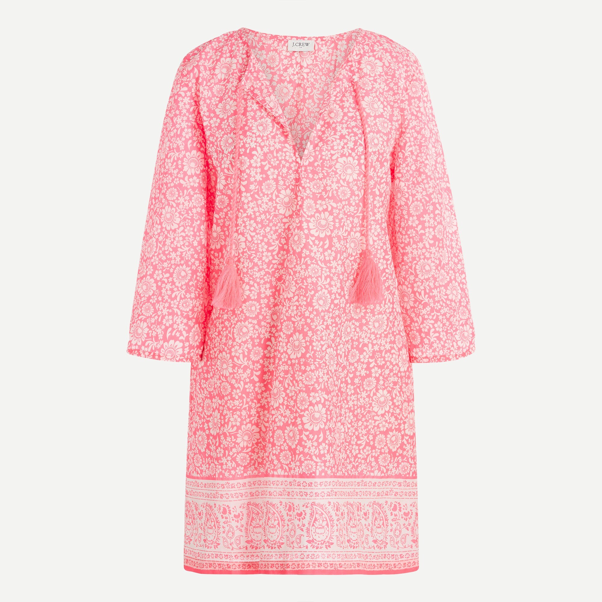 Border-printed cover-up tunic