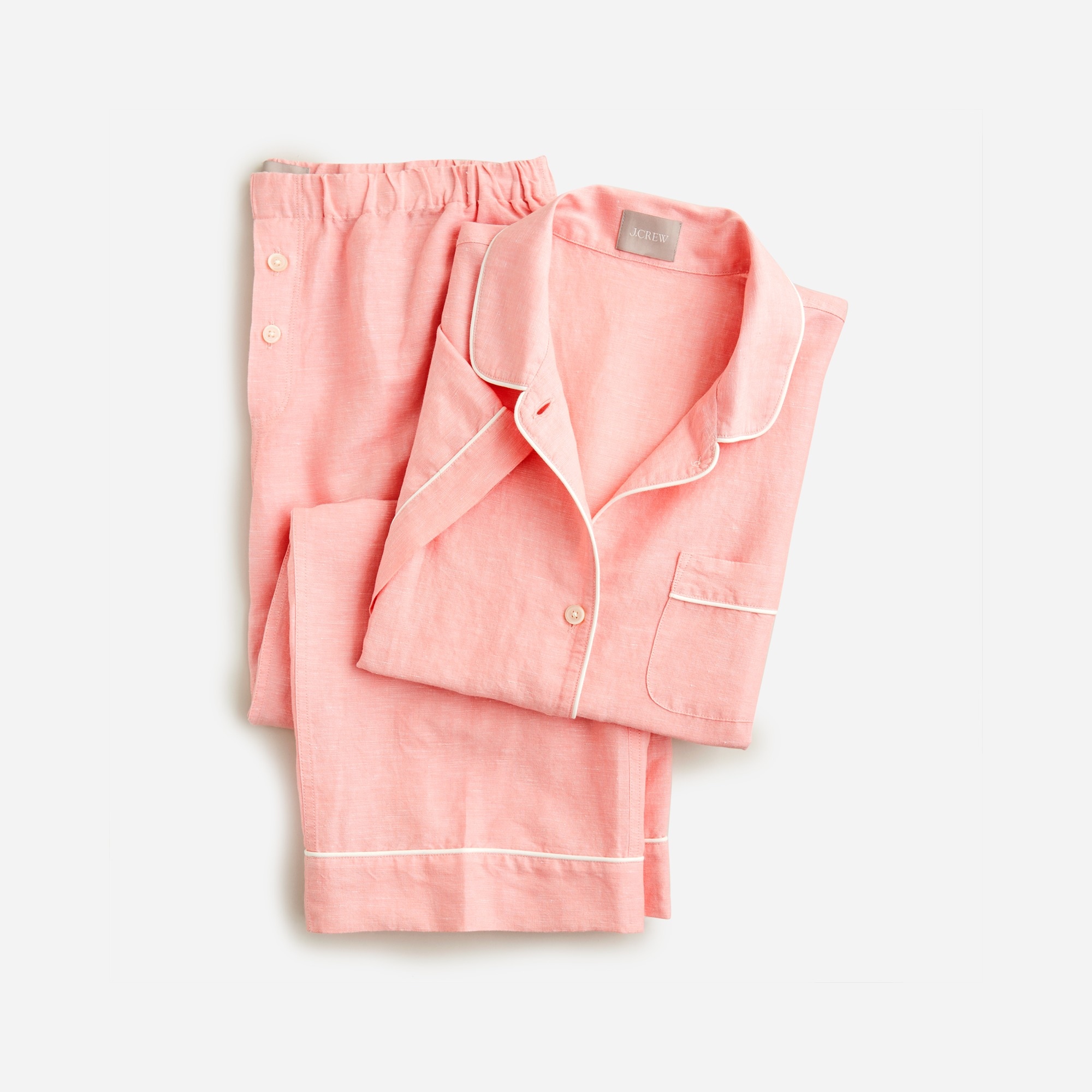 J.Crew: Linen-cotton Short-sleeve Pajama Set For Women