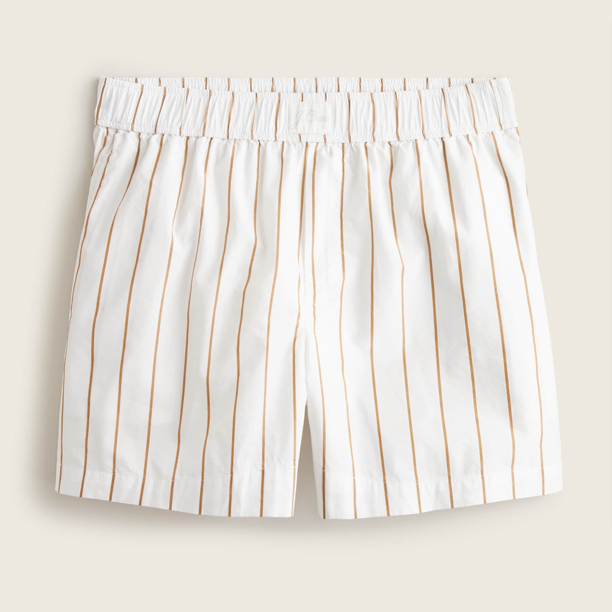 J.Crew: Cotton Poplin Boxer Short In Stripe For Women