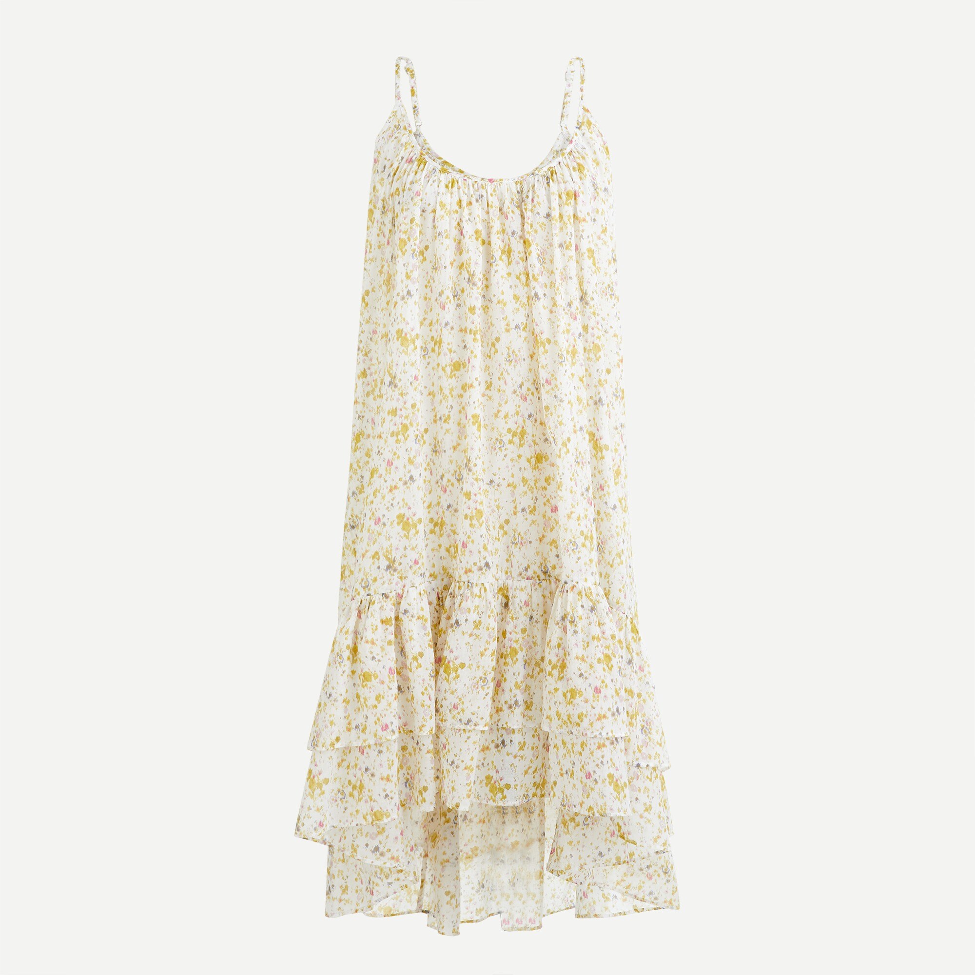 Tiered Cotton Voile Beach Dress In Soft Posies For Women | J.Crew