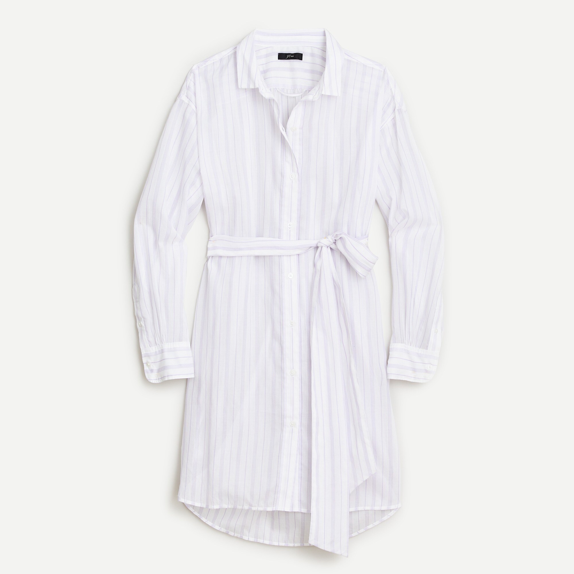 Relaxed-fit cotton voile beach shirt-dress