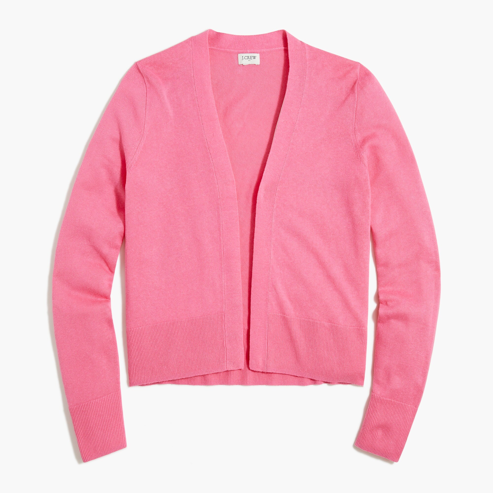 Linen-blend cropped cardigan sweater