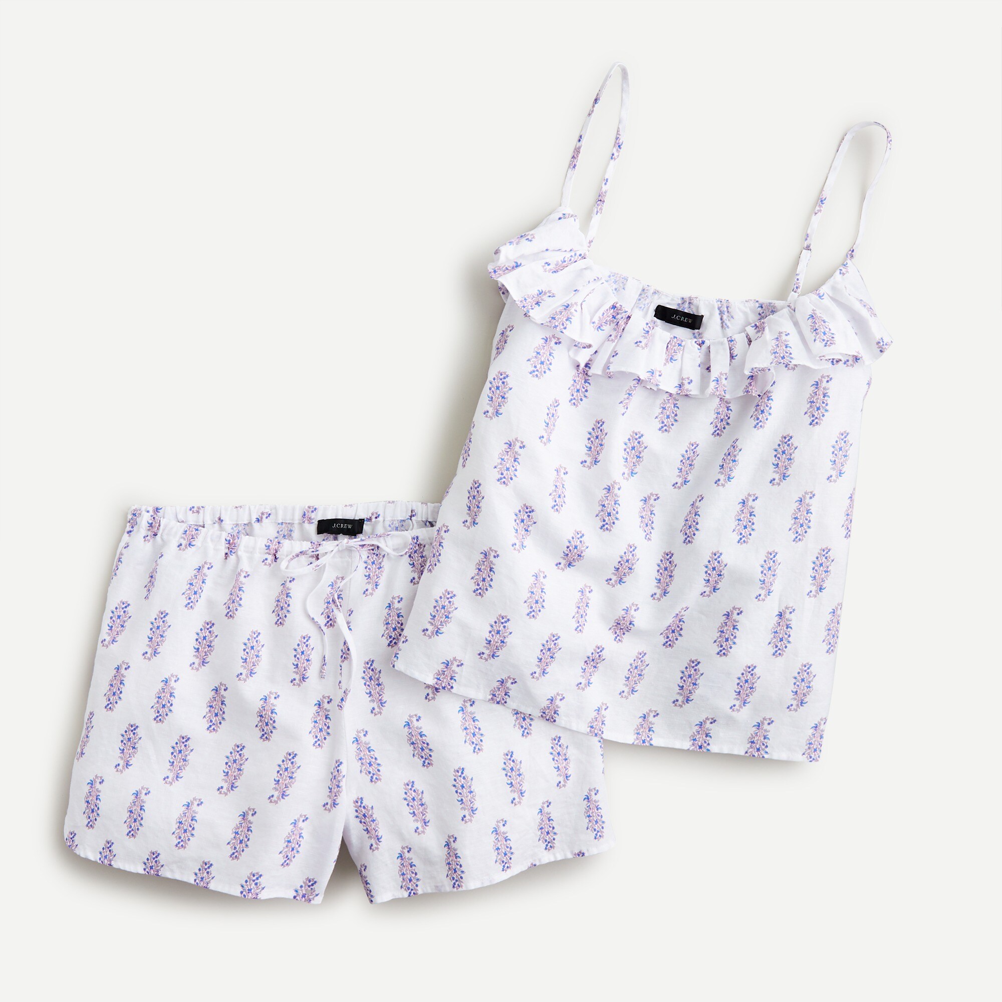 J.Crew Ruffle Tank Pajama Set In Budding Branch Print For Women