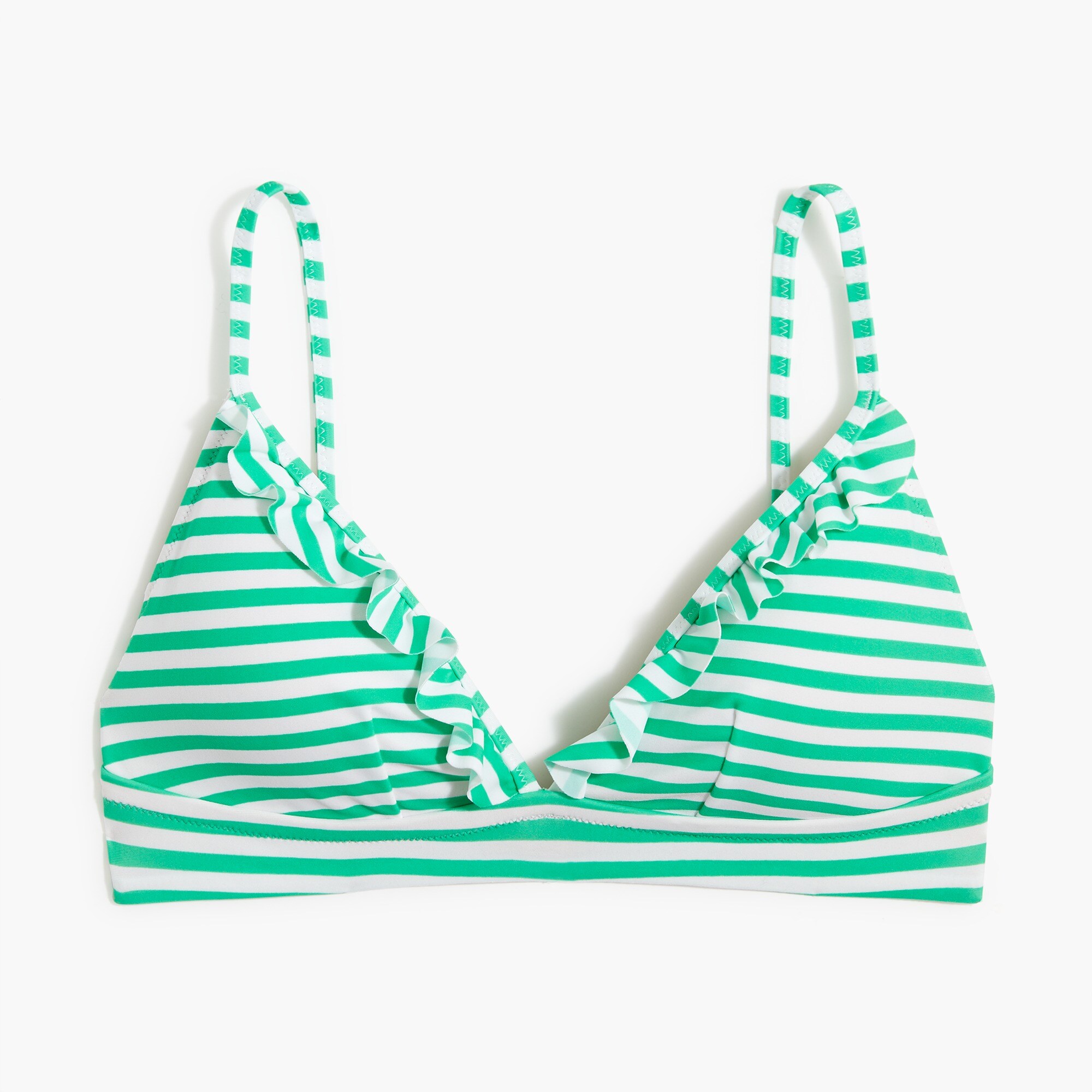 striped ruffle french bikini top for women