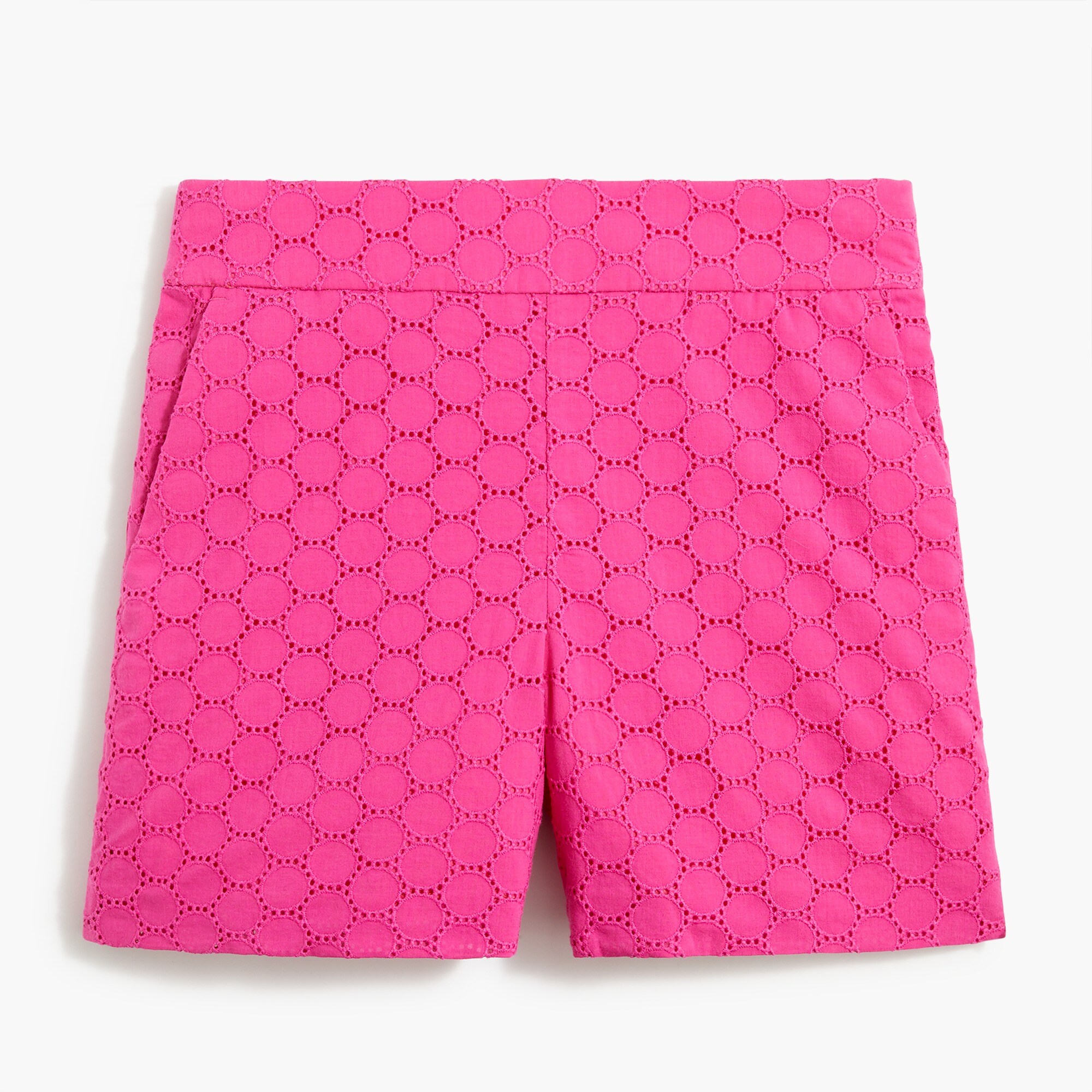 Eyelet short with side zip