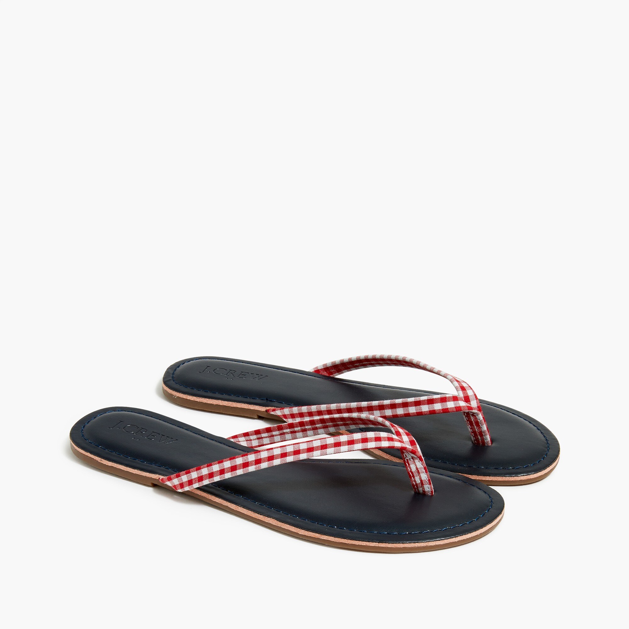 gingham easy summer flip-flops for women