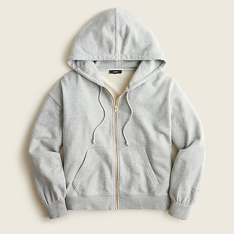  University terry zip-up hoodie with logo embroidery
