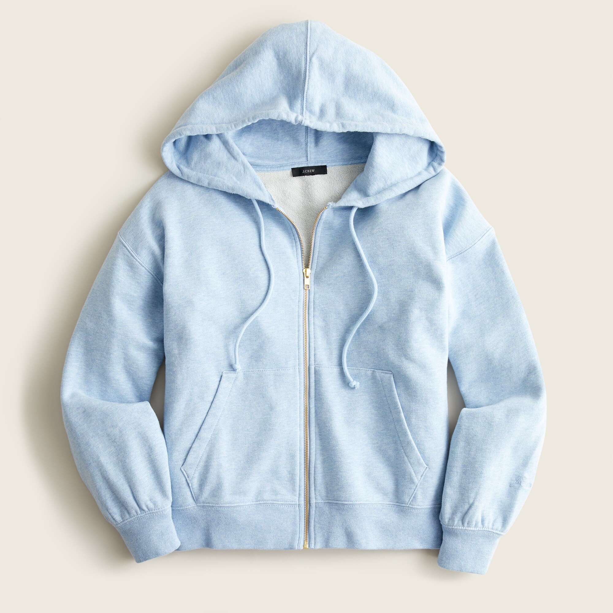 University terry zip-up hoodie with Crew™ logo