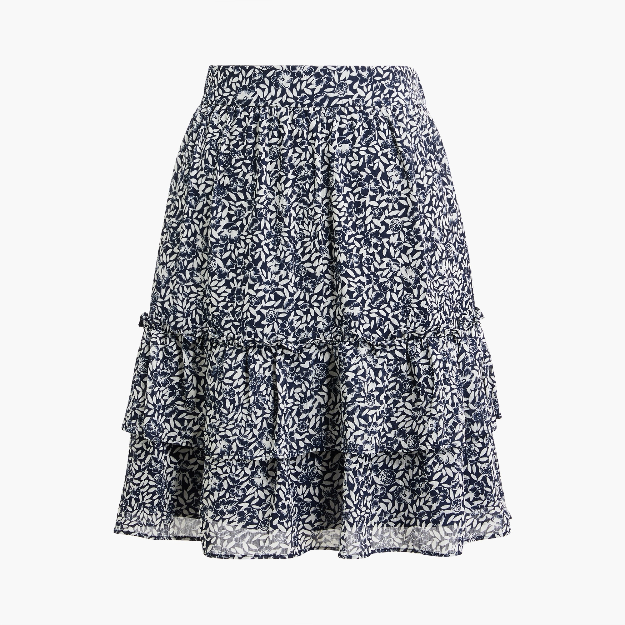 Tiered ruffle mini skirt