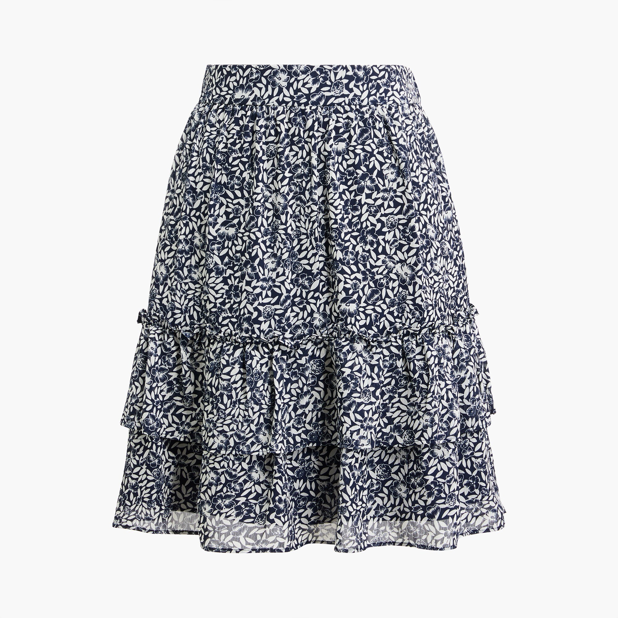 Tiered ruffle mini skirt