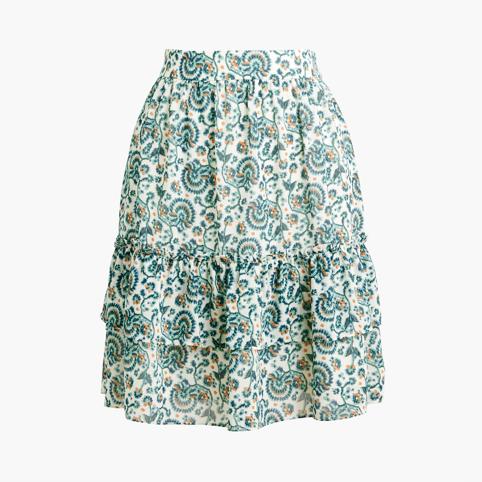 Tiered ruffle mini skirt